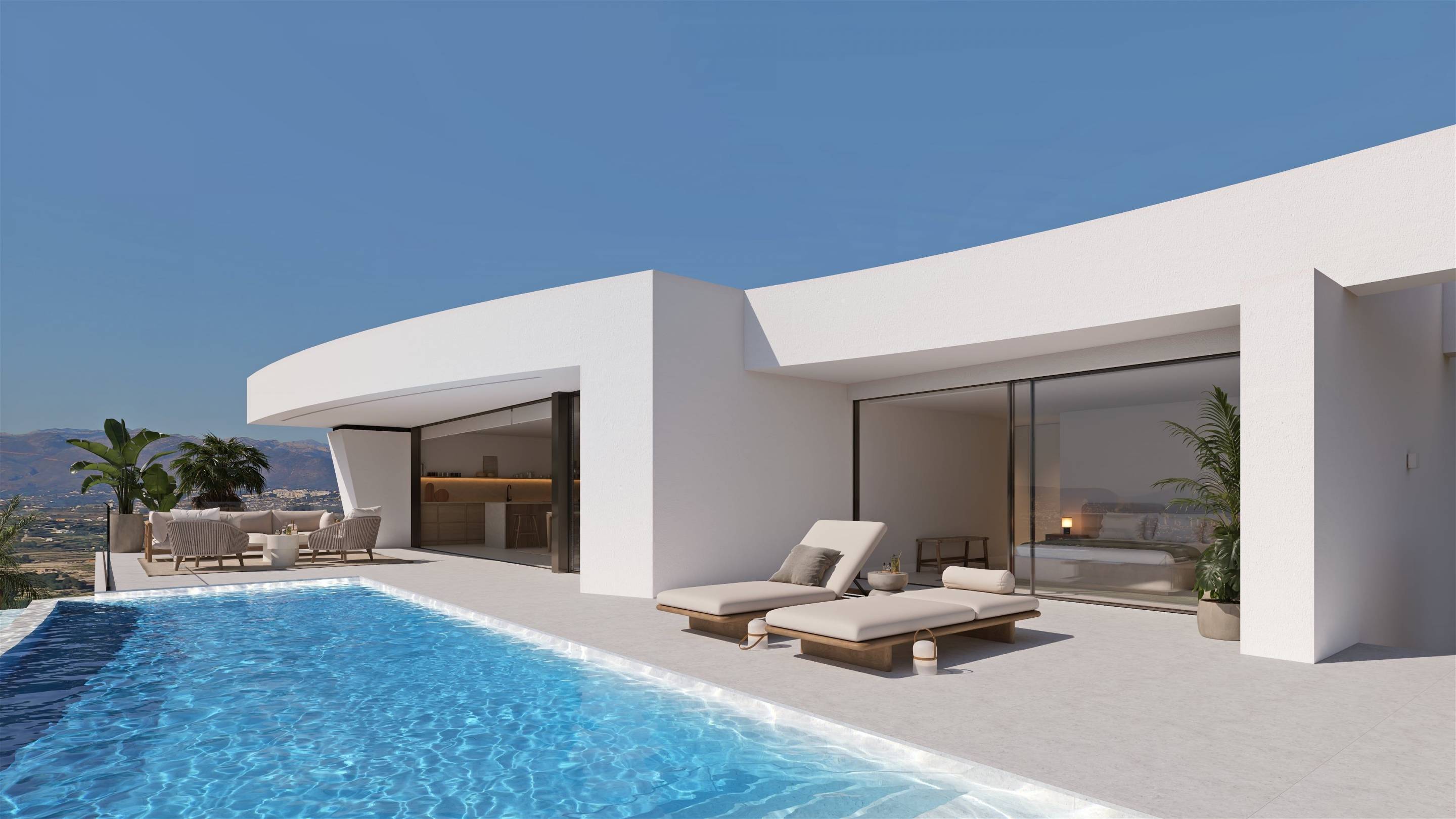 Principal bedroom with built-in wardrobes in 4-bedroom new-build villa, Alcassar