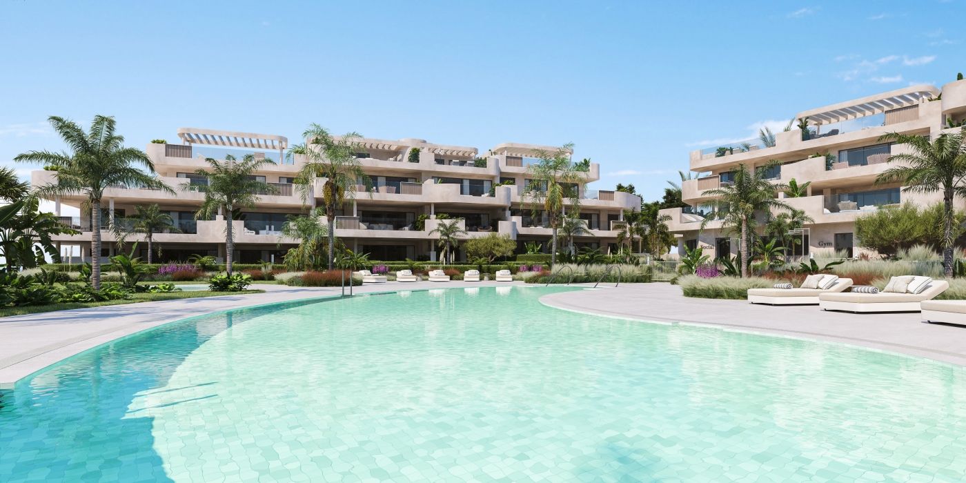 Communal area of new-build development in Arroyo Vaquero, Estepona