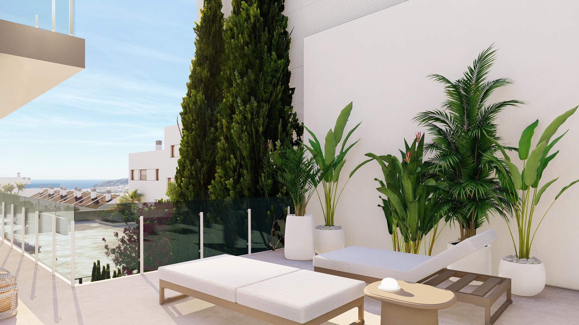 Ground floor plan of 4-bedroom townhouse, Montebello, La Nucía