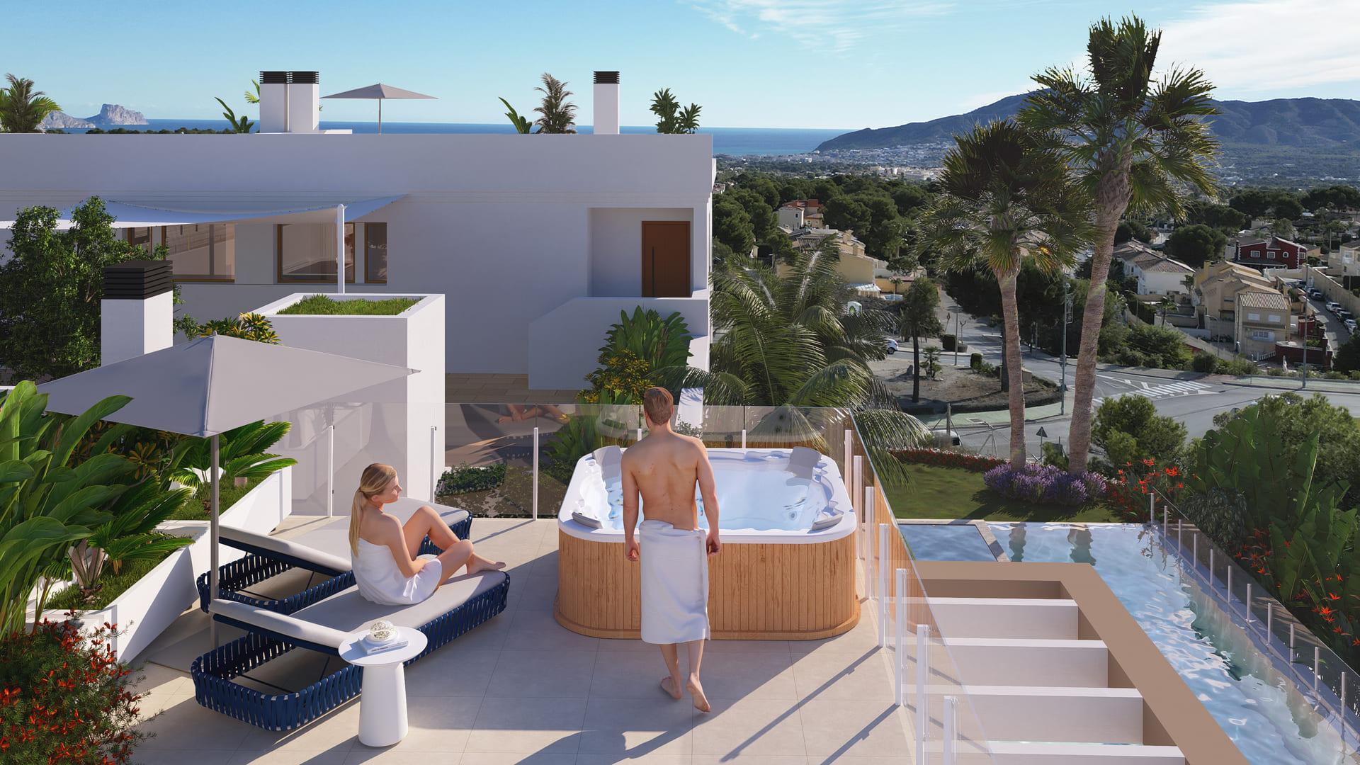 Third bedroom with window in new-build townhouse, Montebello, La Nucía
