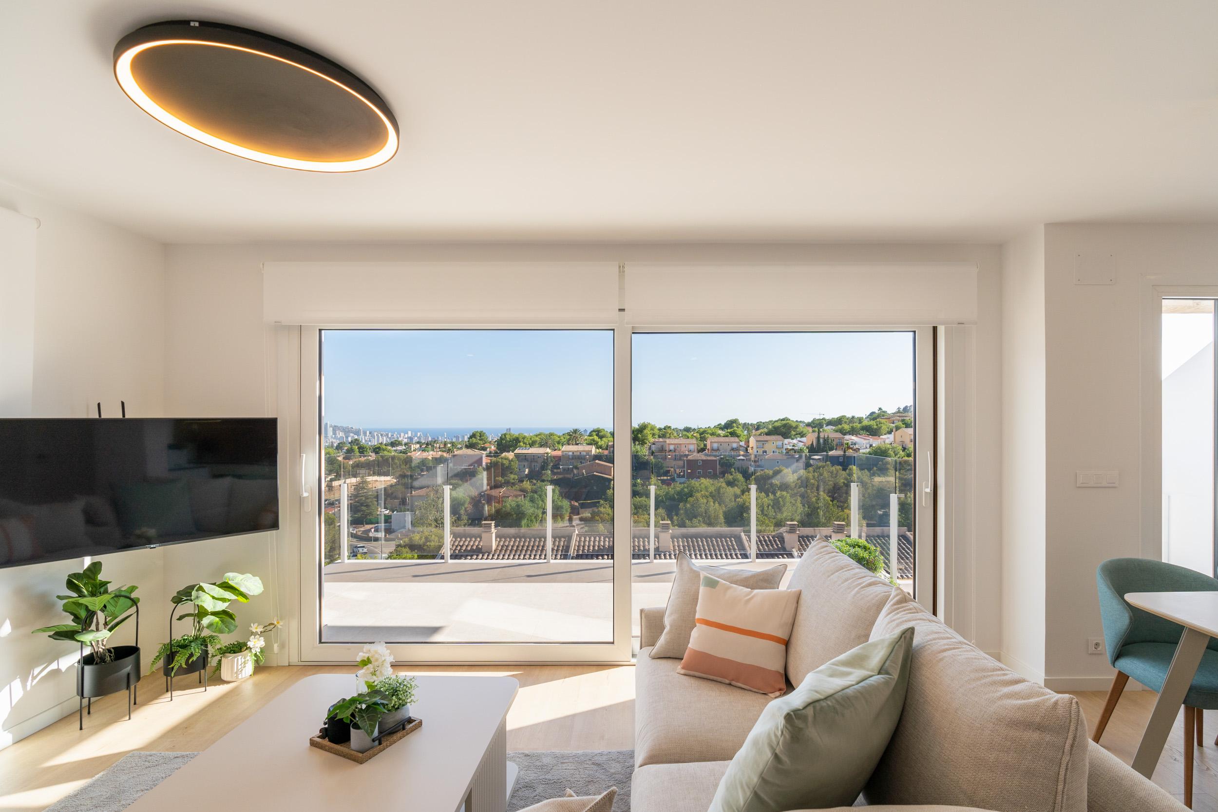 View towards Albir bay from rooftop of Montebello townhouse