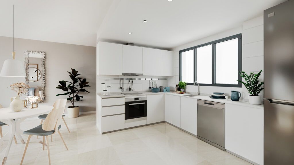 Bathroom with contemporary fittings in ground-floor new-build apartment, Estepona Golf