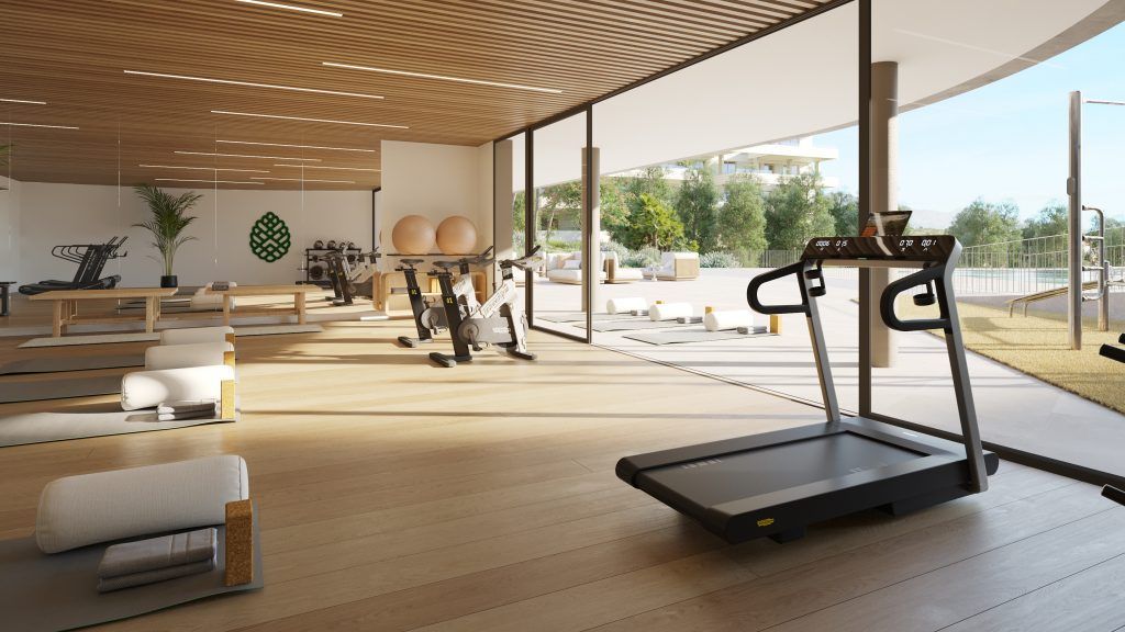 Community gym at new-build development in Hipódromo-Cerrado del Águila, Mijas