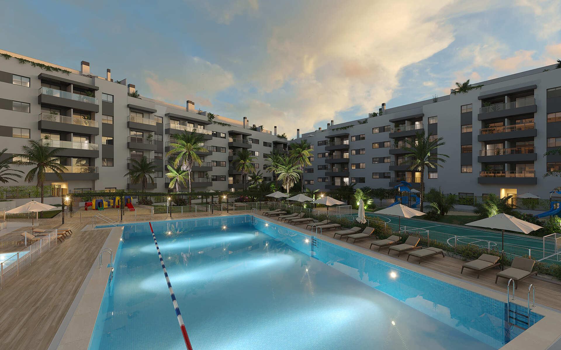 Second bedroom in new-build apartment on second floor, Las Lagunas, Mijas
