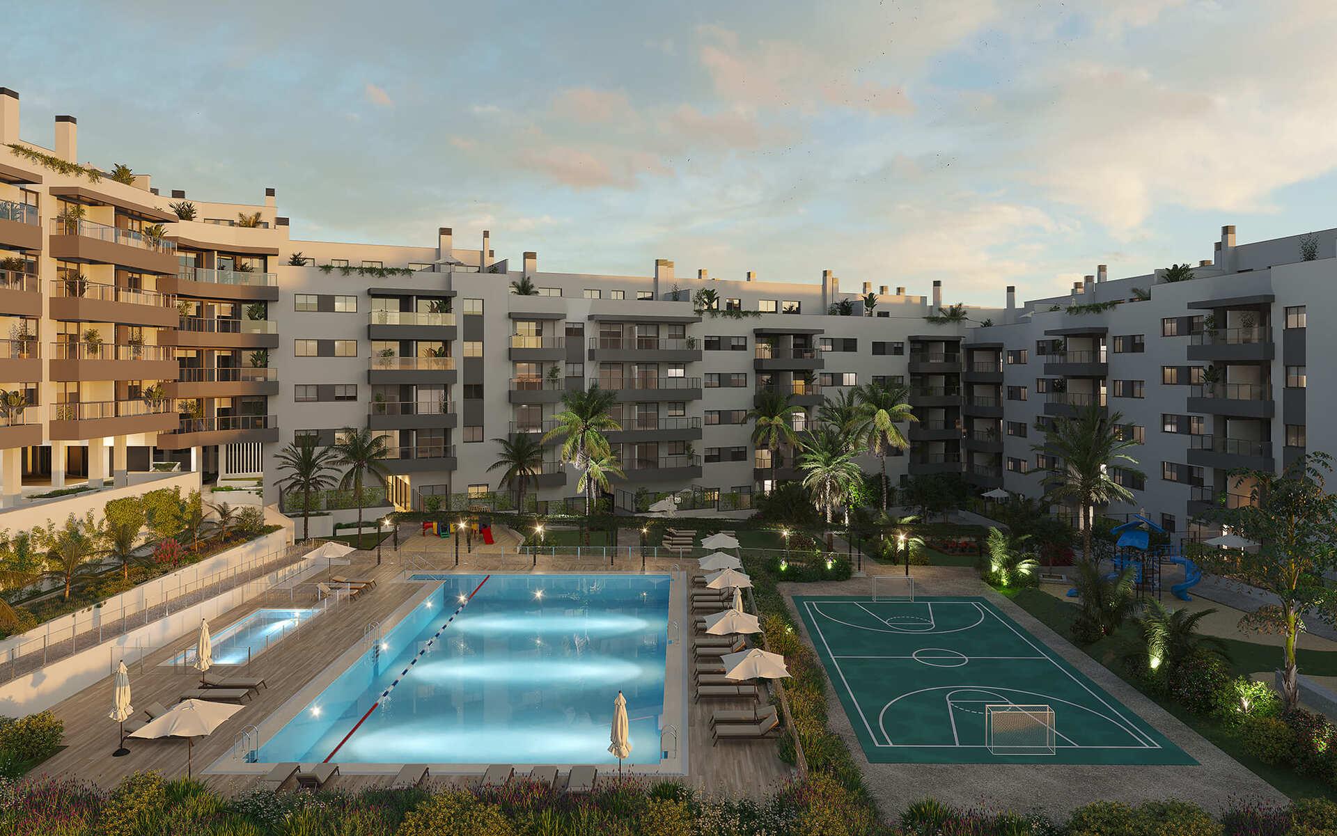 Main bathroom in 2-bedroom new-build apartment, Las Lagunas, Mijas