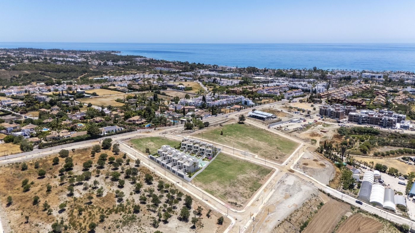 Street-level view of new-build villa development in Whater Gardens, Estepona