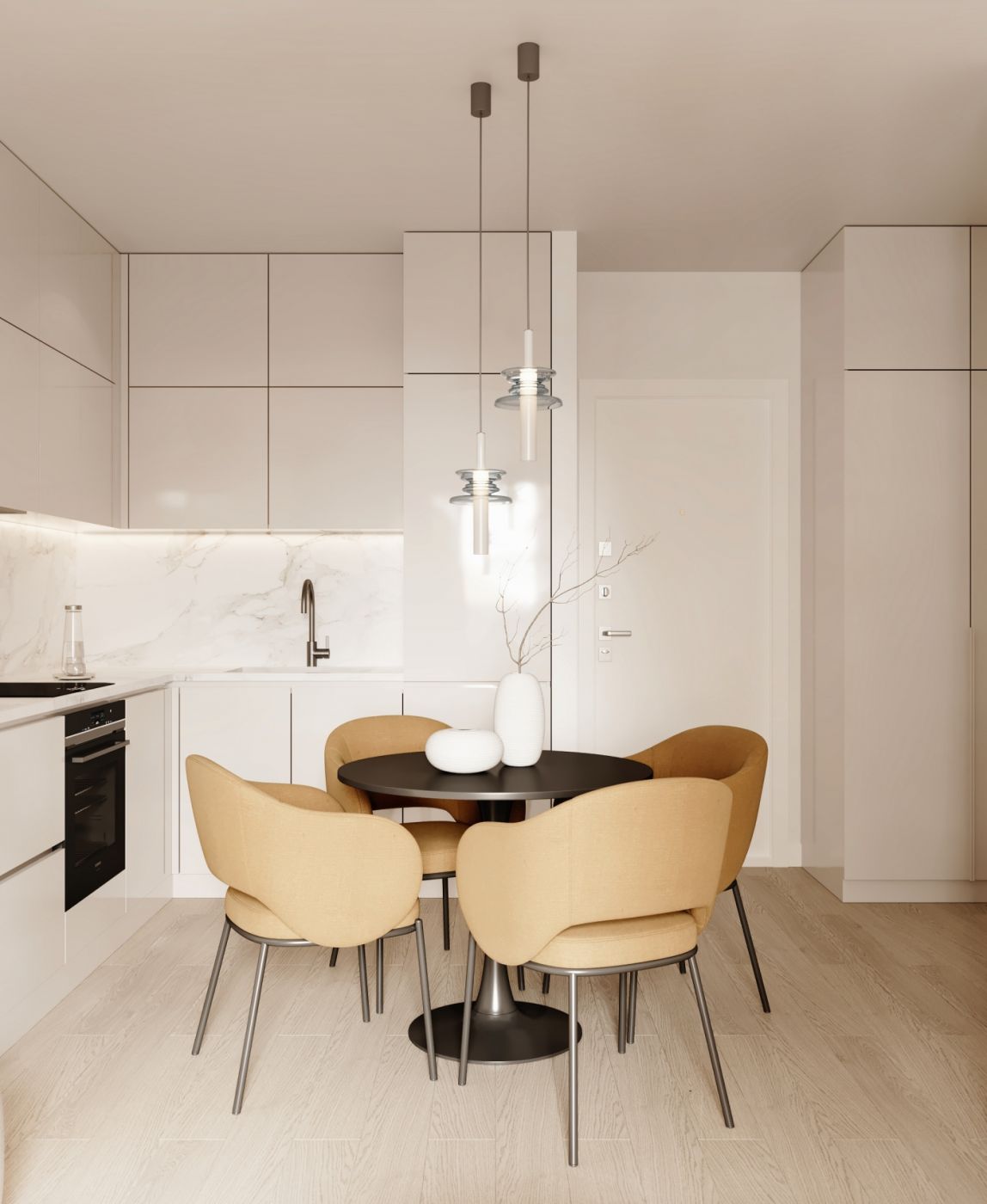 Kitchen worktop and storage detail in new-build apartment, El Castillo, Manilva