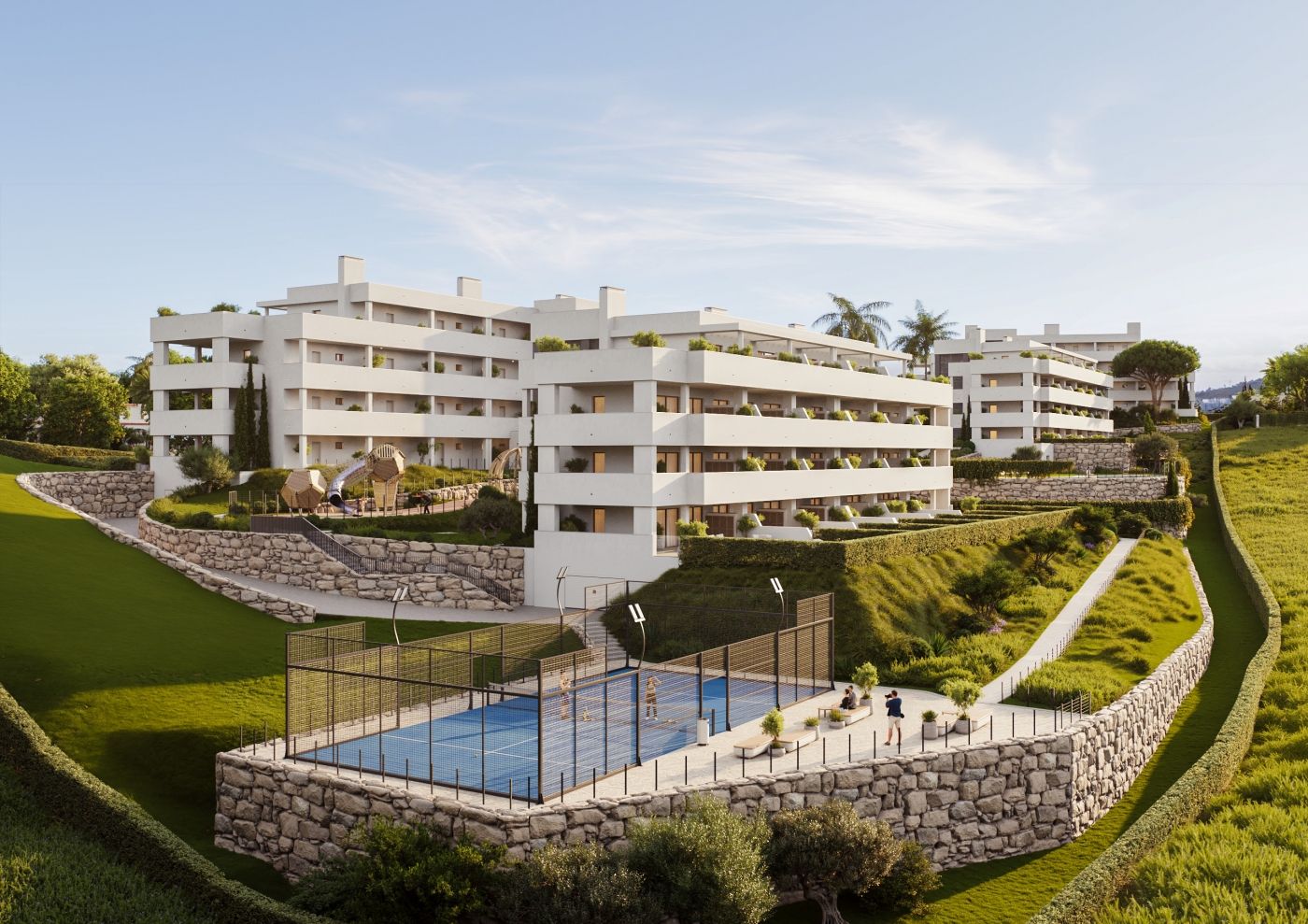 Landscaped communal garden area, El Castillo development, Manilva