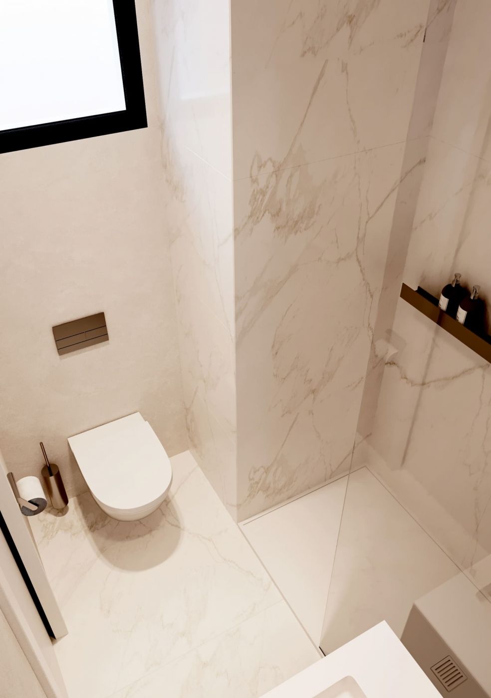 Kitchen splashback and countertop in new-build penthouse, El Castillo, Manilva