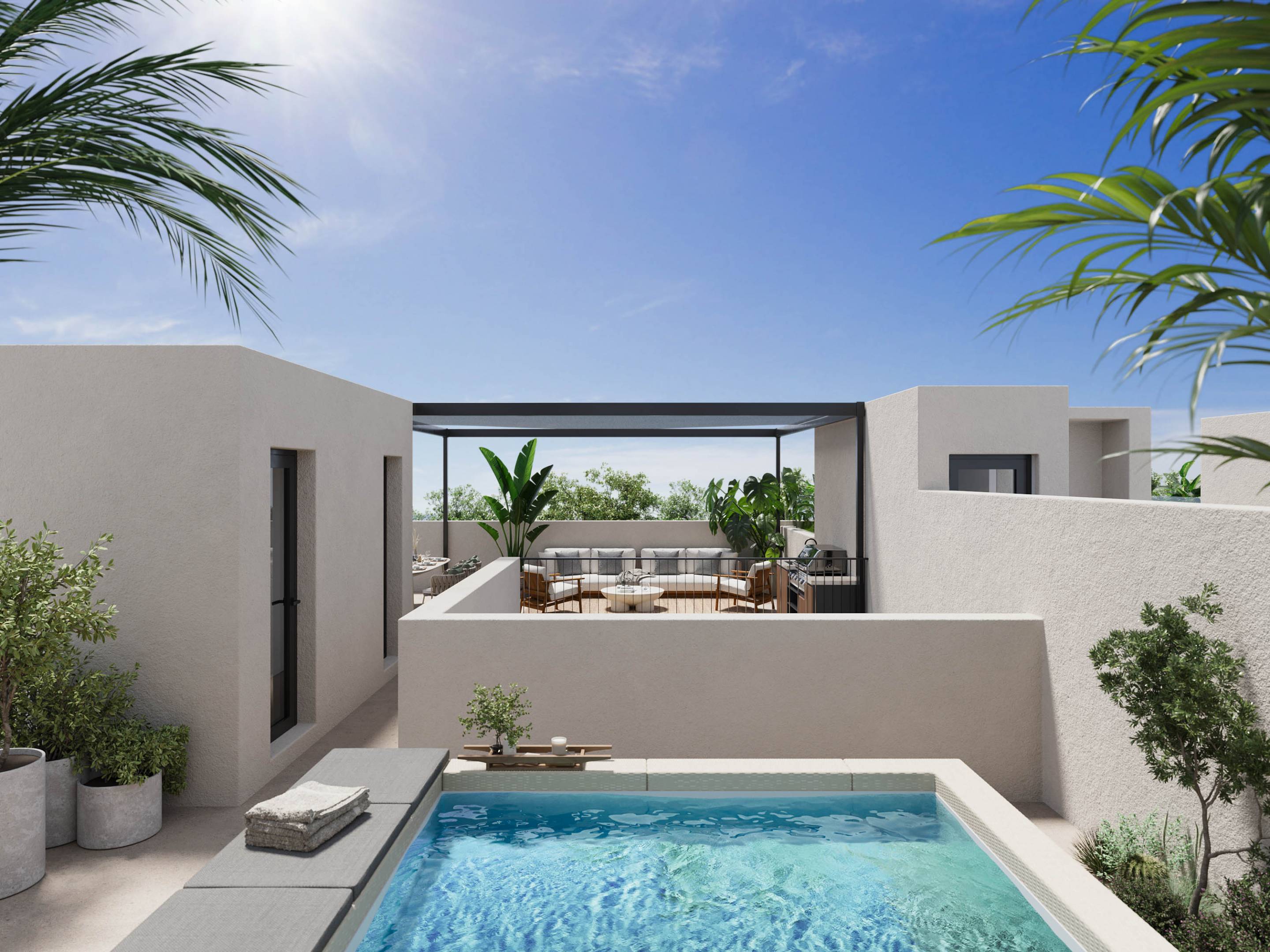 Interior courtyard of 3-bedroom townhouse in Pedregalejo, Málaga