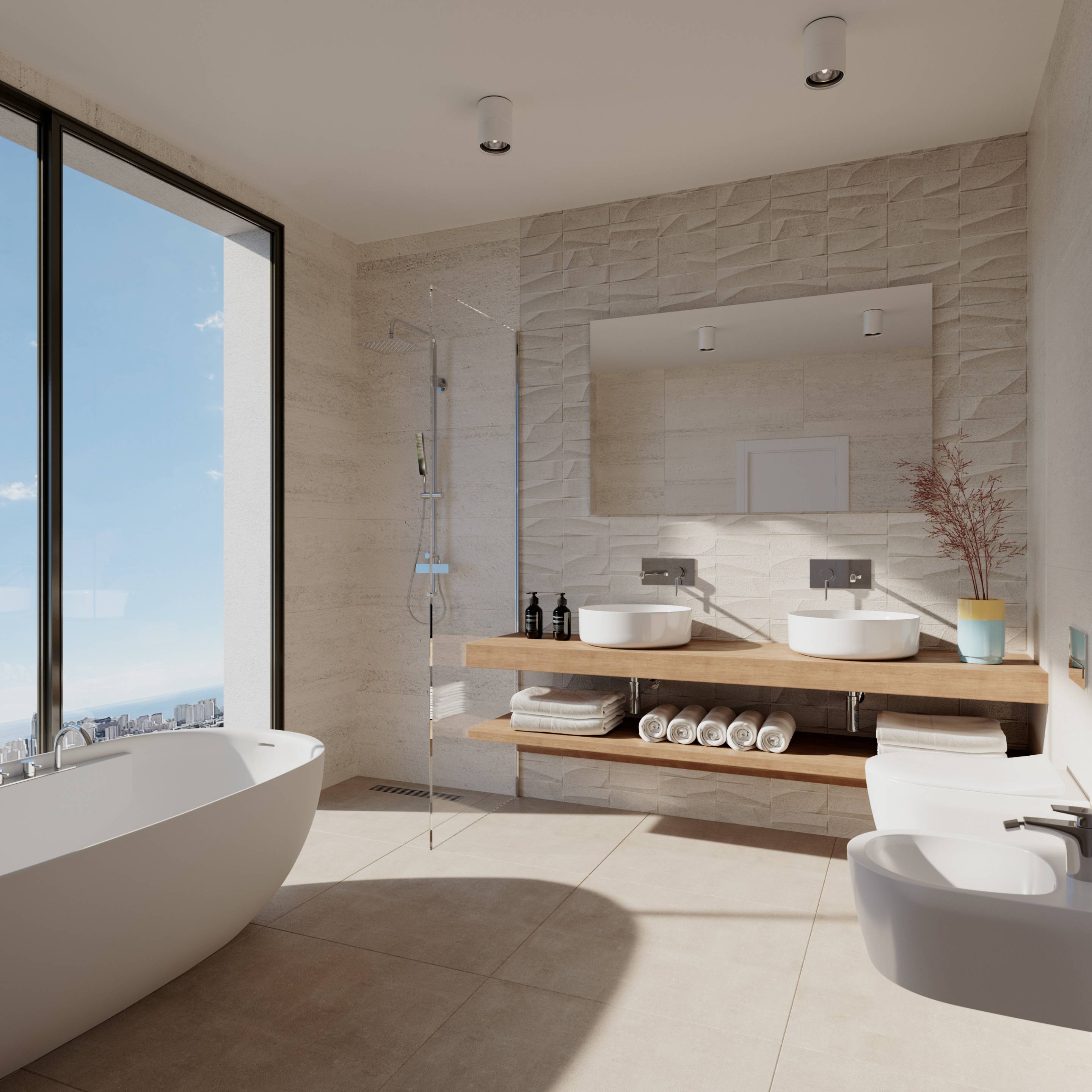 Private outdoor pool and terrace of new-build villa, Sierra Cortina, Finestrat