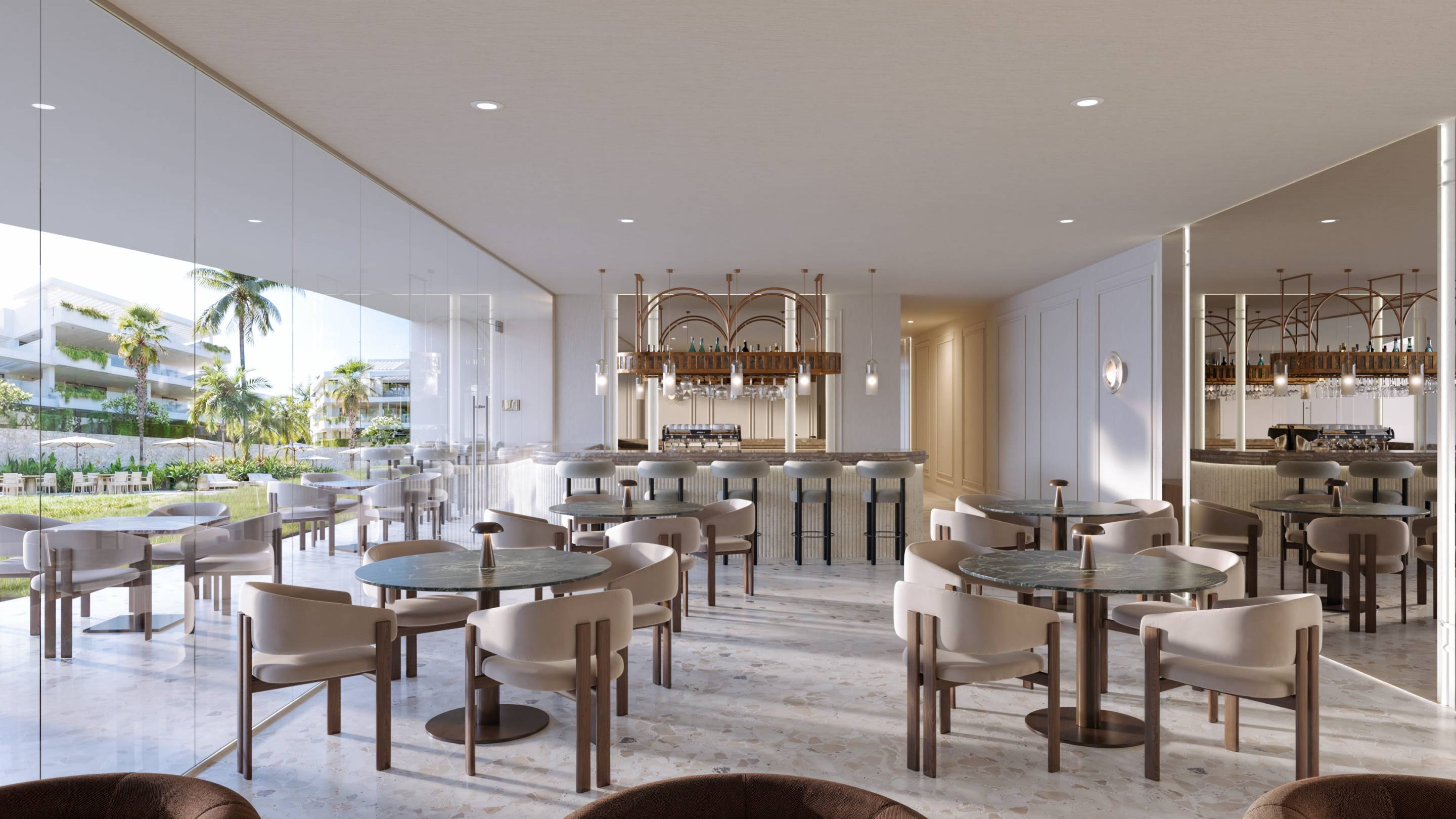 Lift lobby in new-build apartment building, Nueva Milla De Oro, Estepona