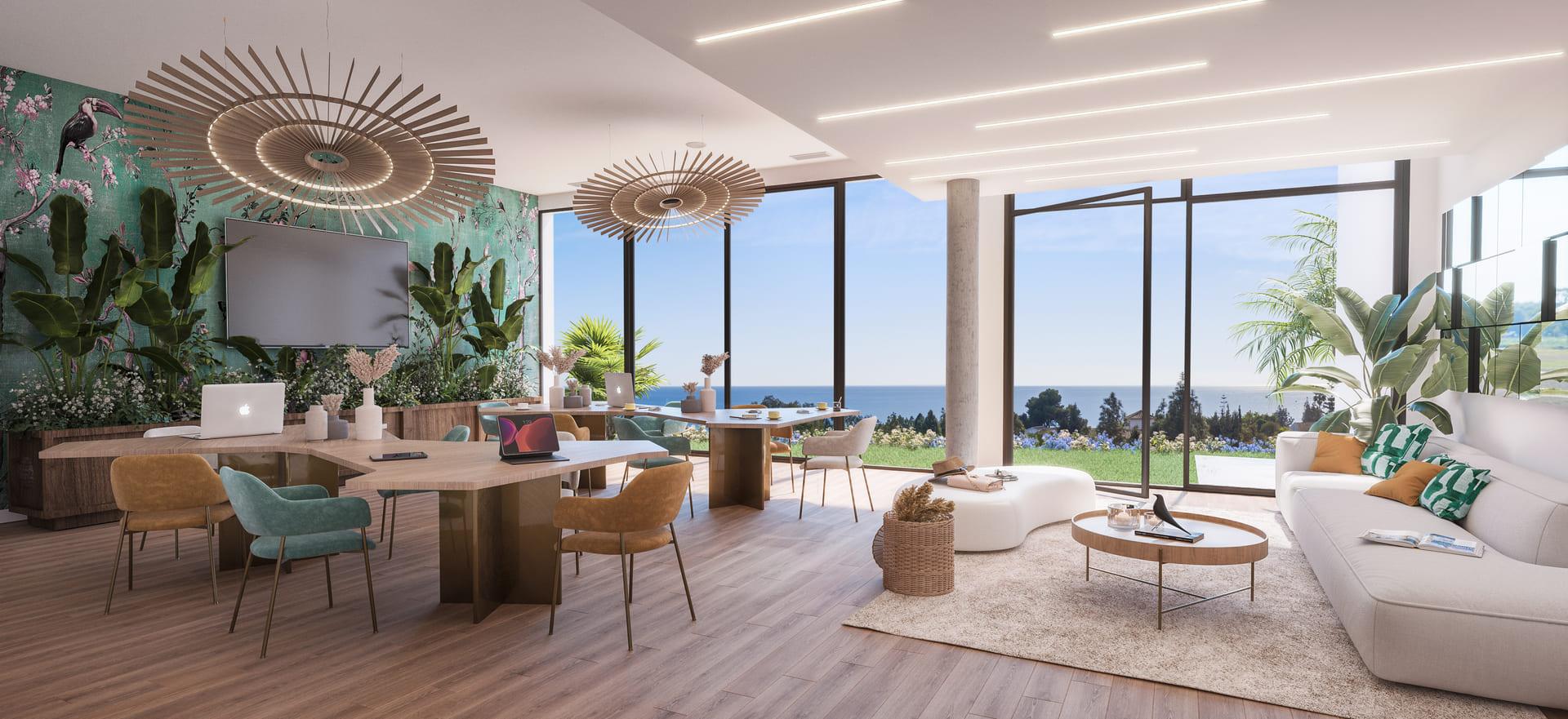 Garden area adjoining ground-floor new-build villa, Calaburra, Mijas