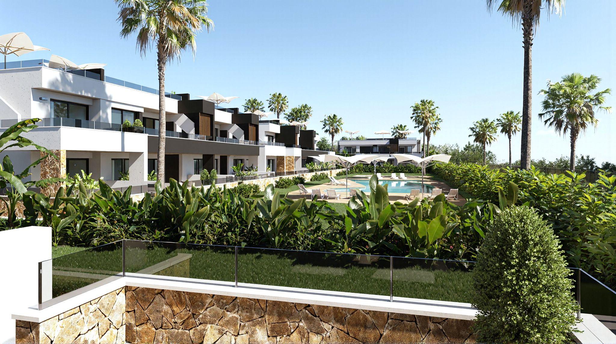 Open-plan living and dining area with porcelain tile flooring, 2-bedroom bungalow, Lo Marabu