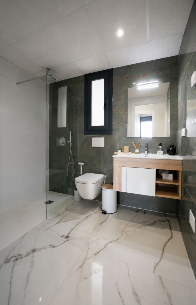 Master bedroom with built-in storage, new-build bungalow, Lo Marabu