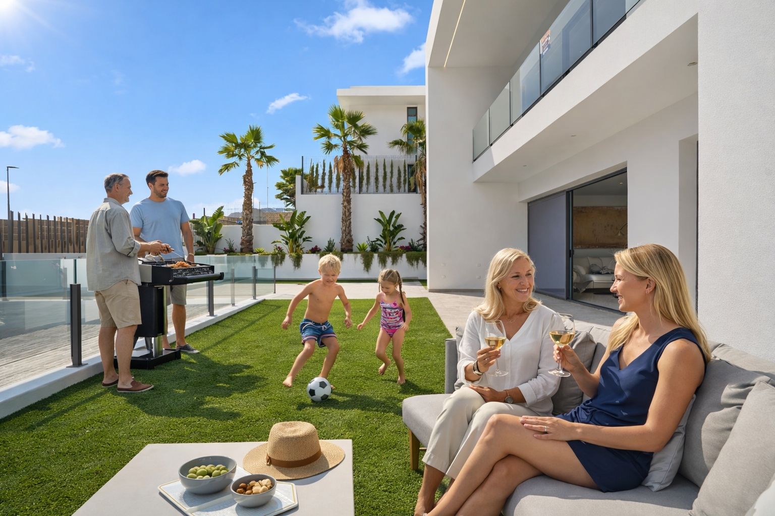 Landscaped garden on 1,006m2 plot of new-build villa, Rincón de Loix, Benidorm