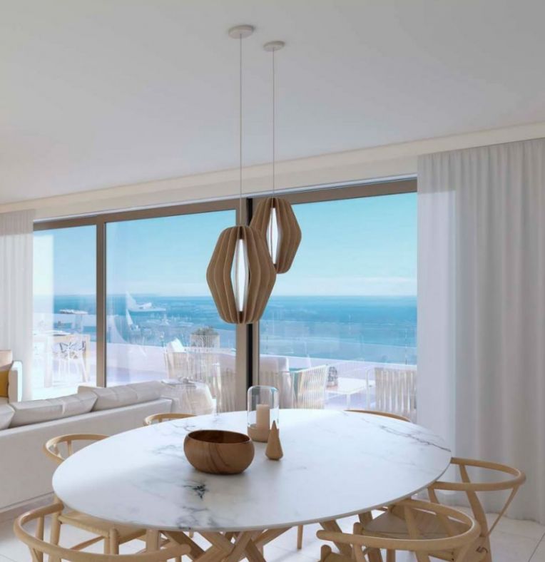 Kitchen worktop and integrated appliances close-up, new-build penthouse, El Higuerón