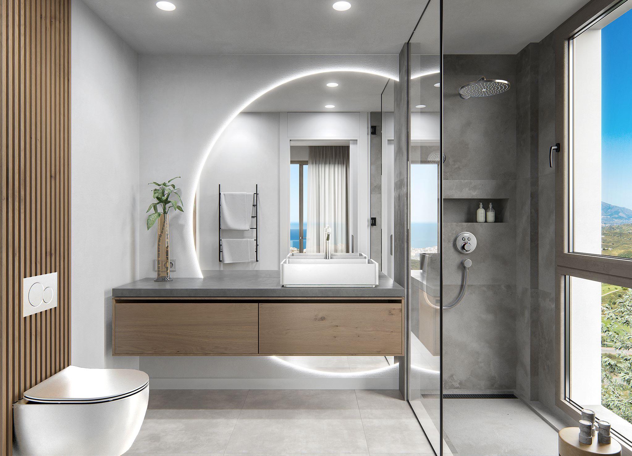 Second bathroom in 2-bedroom new-build apartment, Calanova, Mijas