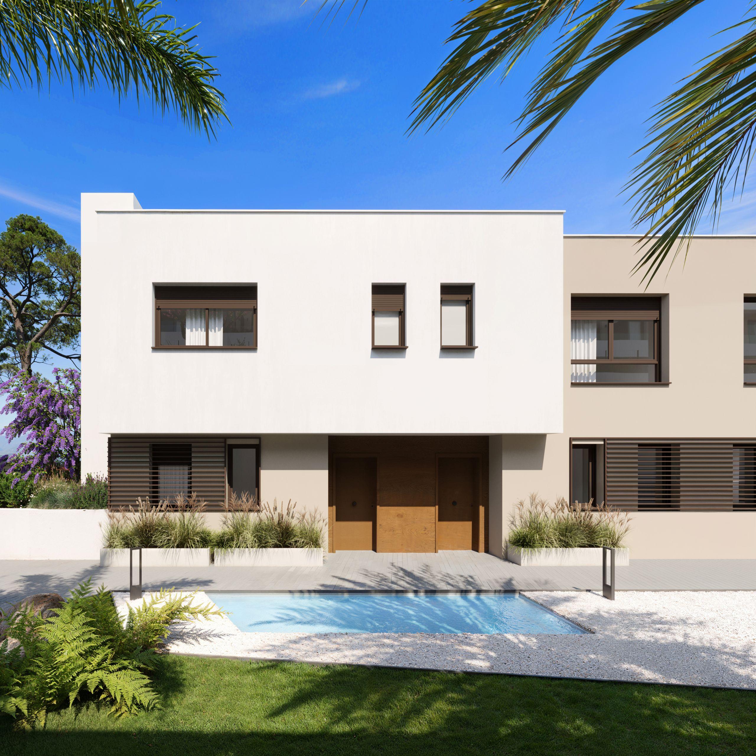 Sea view from terrace of new-build townhouse in El Higuerón, Fuengirola
