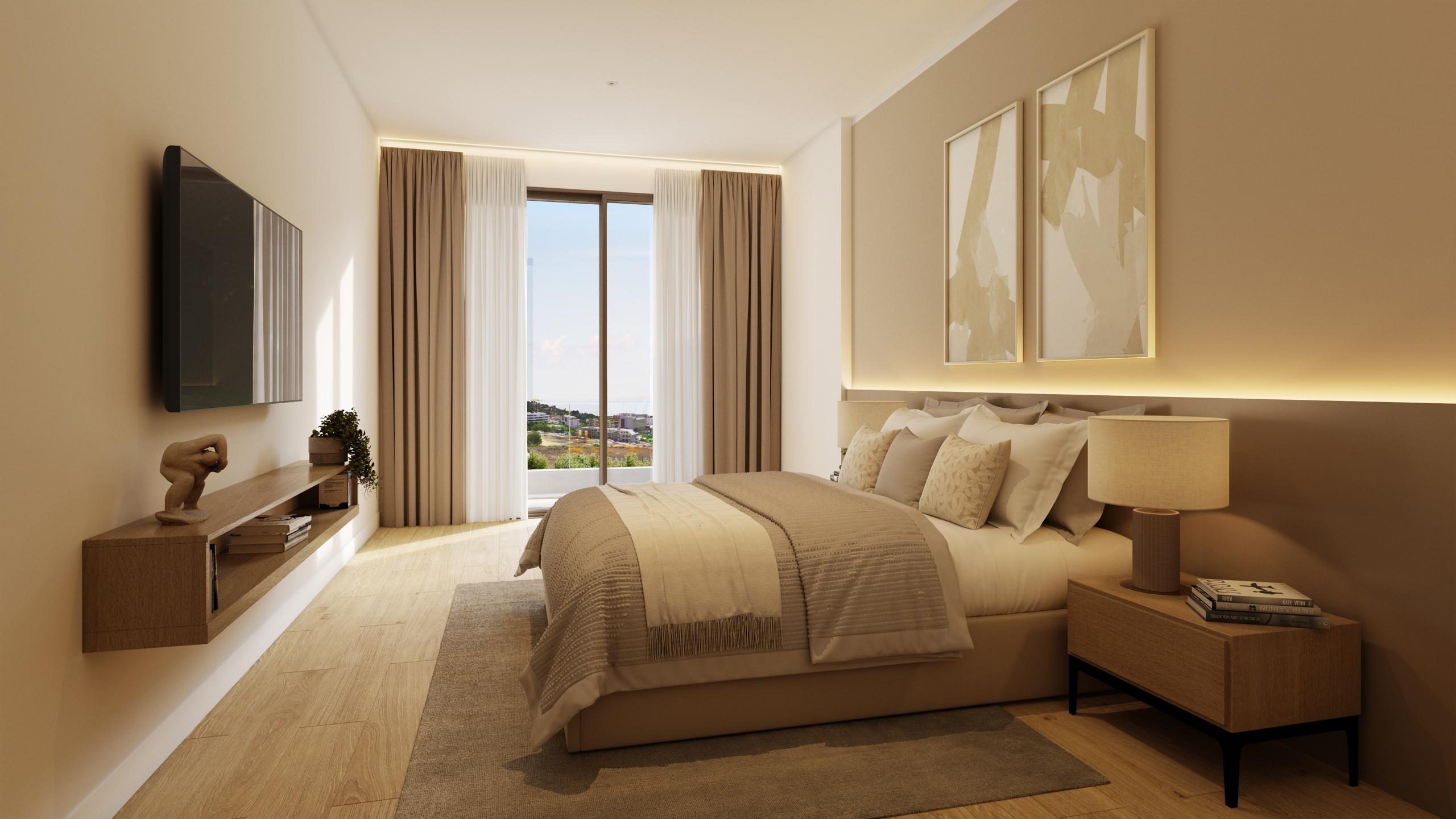 Upper floor layout showing bedrooms in new-build townhouse, El Higuerón
