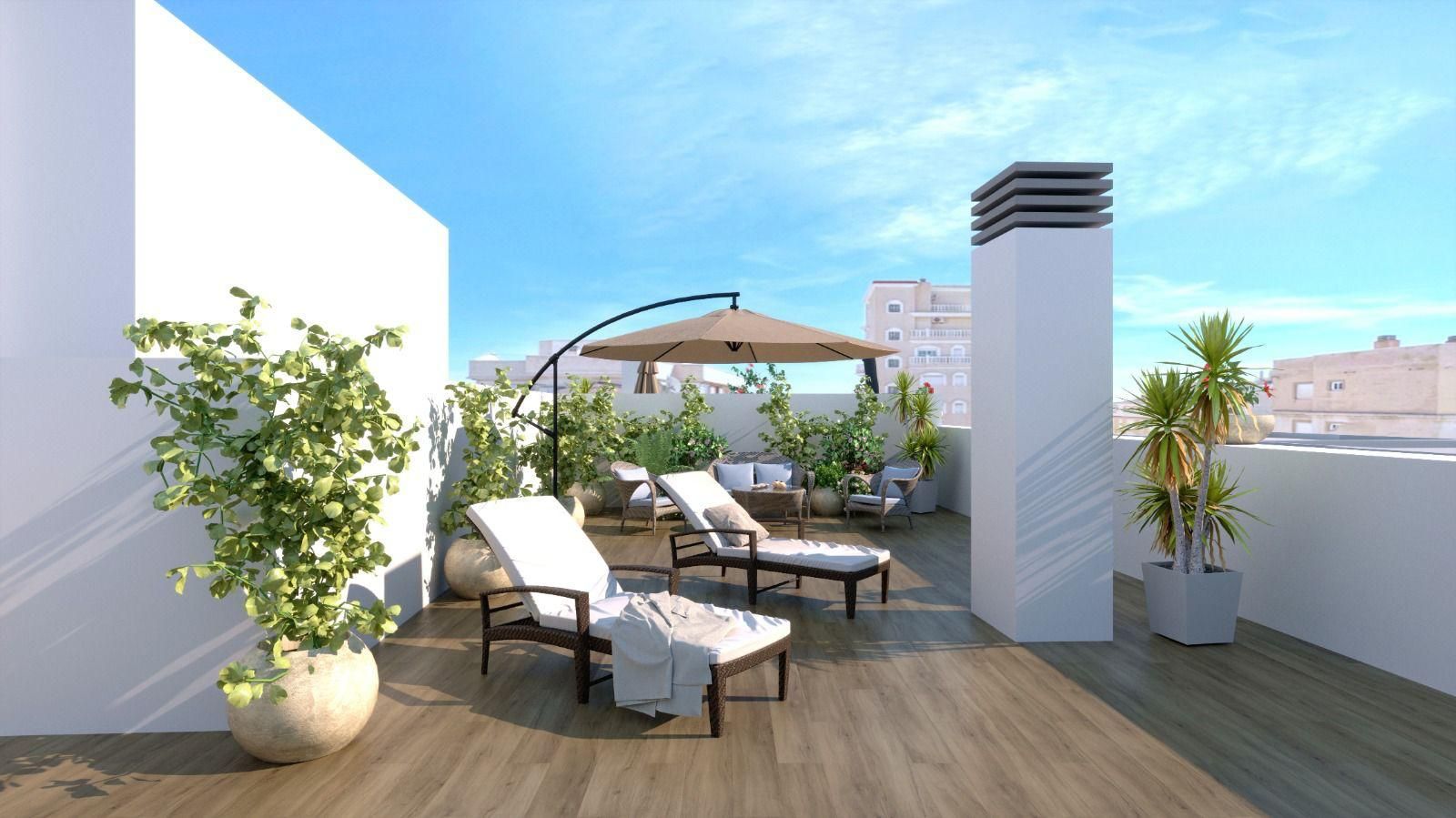 Building entrance lobby showing lift doors in new-build block, Centro, Torrevieja