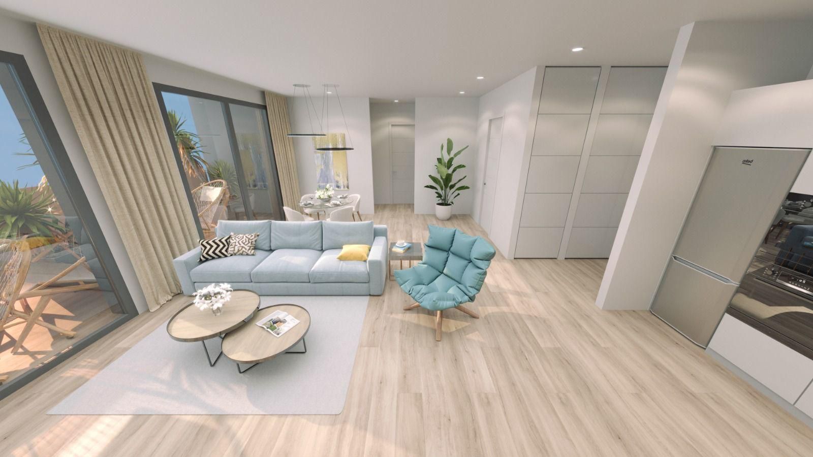 Outdoor communal seating area in new-build residential block, Centro, Torrevieja