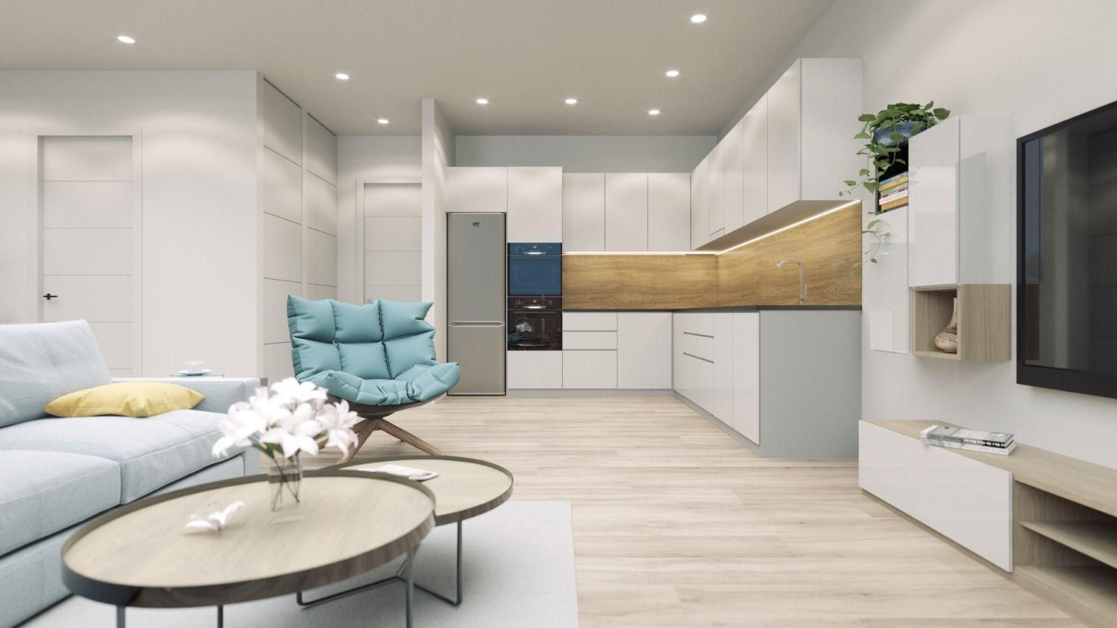 Second bathroom with walk-in shower enclosure in 2-bedroom penthouse, Centro, Torrevieja