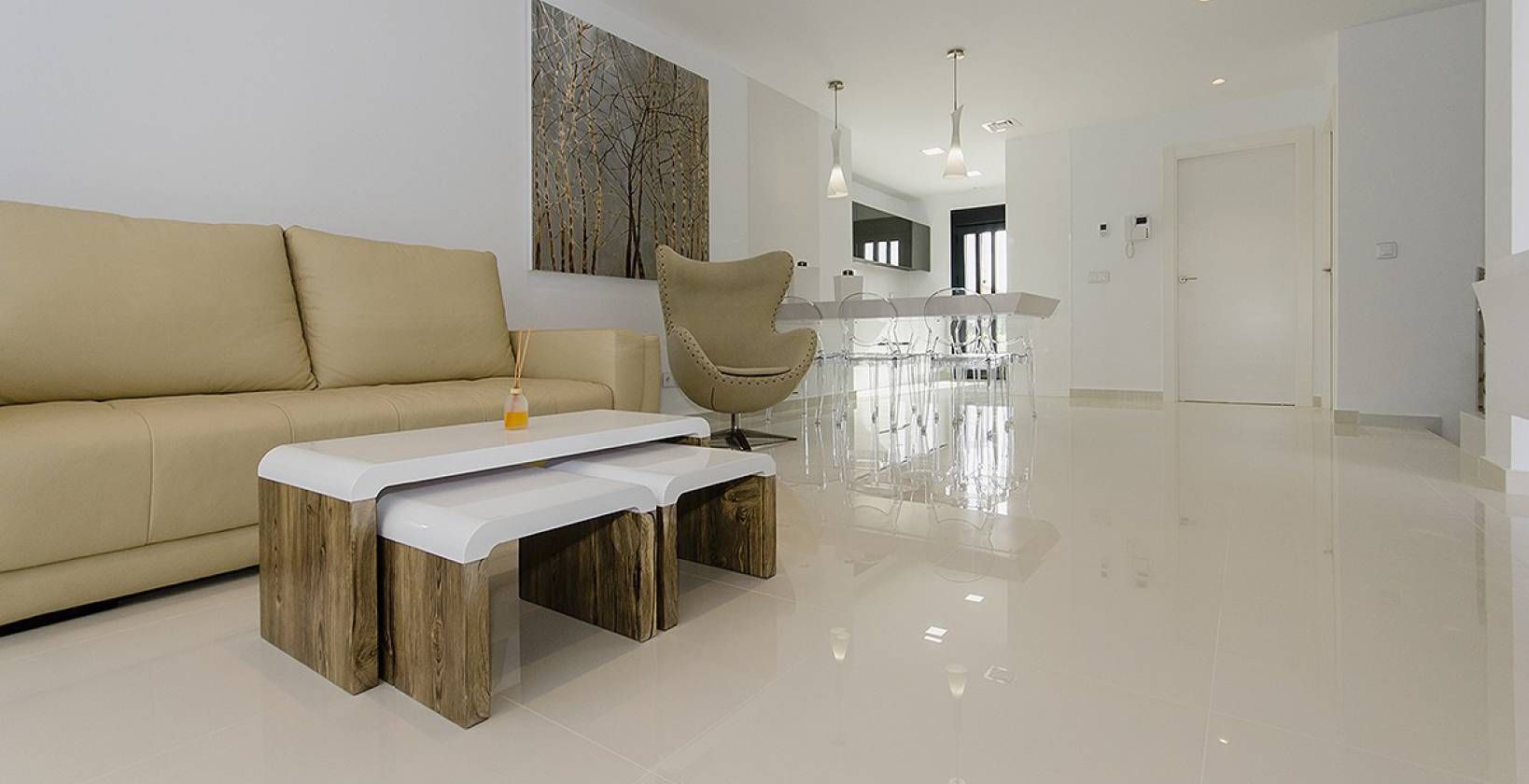 Private pool and surrounding terrace of new-build villa, Campoamor