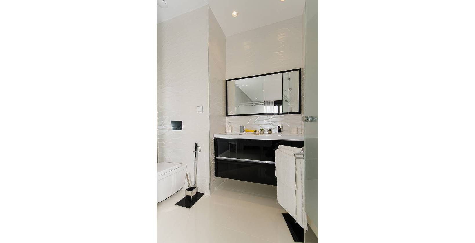 Master bedroom with built-in wardrobes in new-build villa, Campoamor, Orihuela Costa