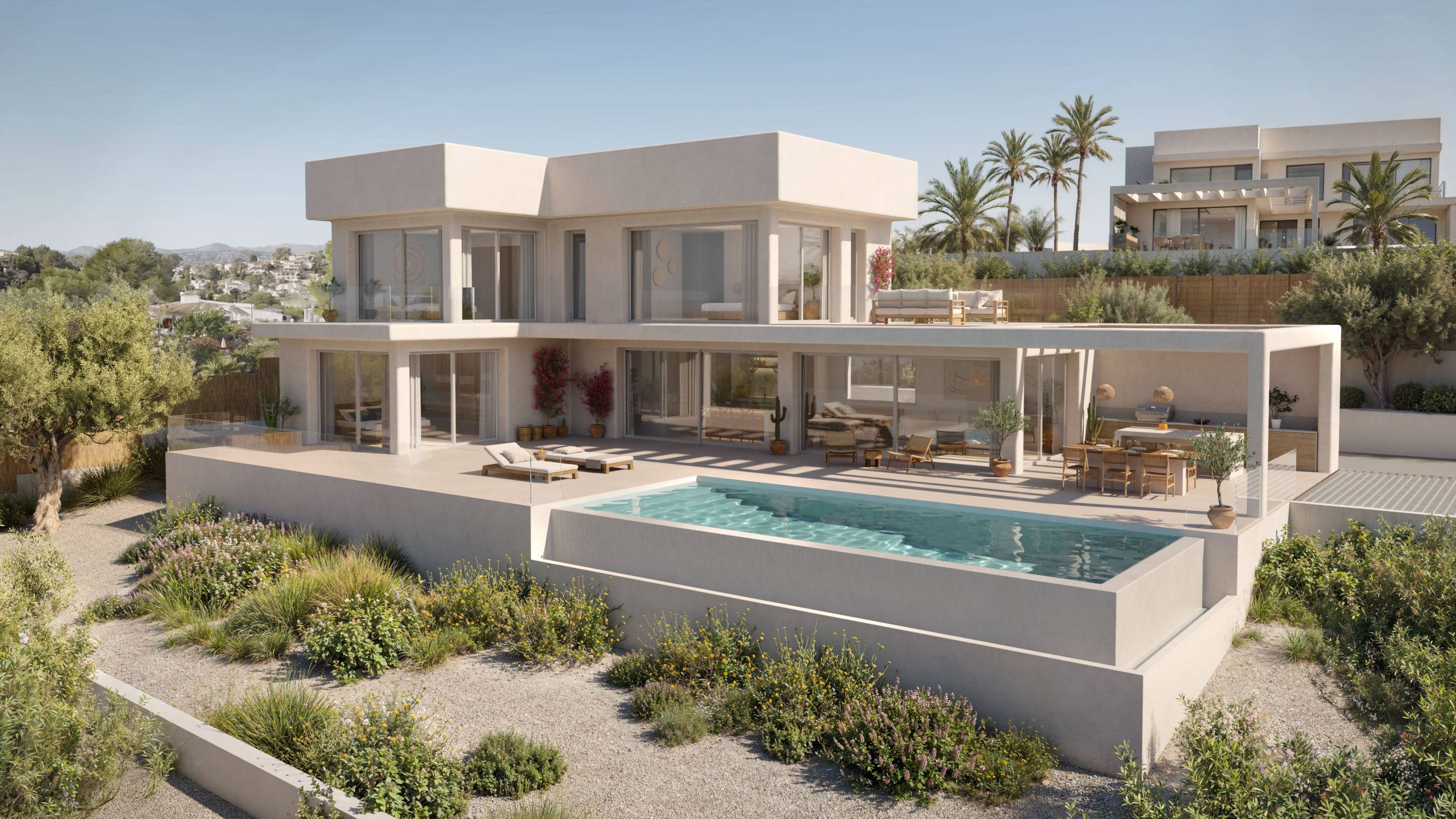 Master bedroom with built-in wardrobes in 3-bedroom new-build villa, Partida Comunes-Adsubia, Jávea