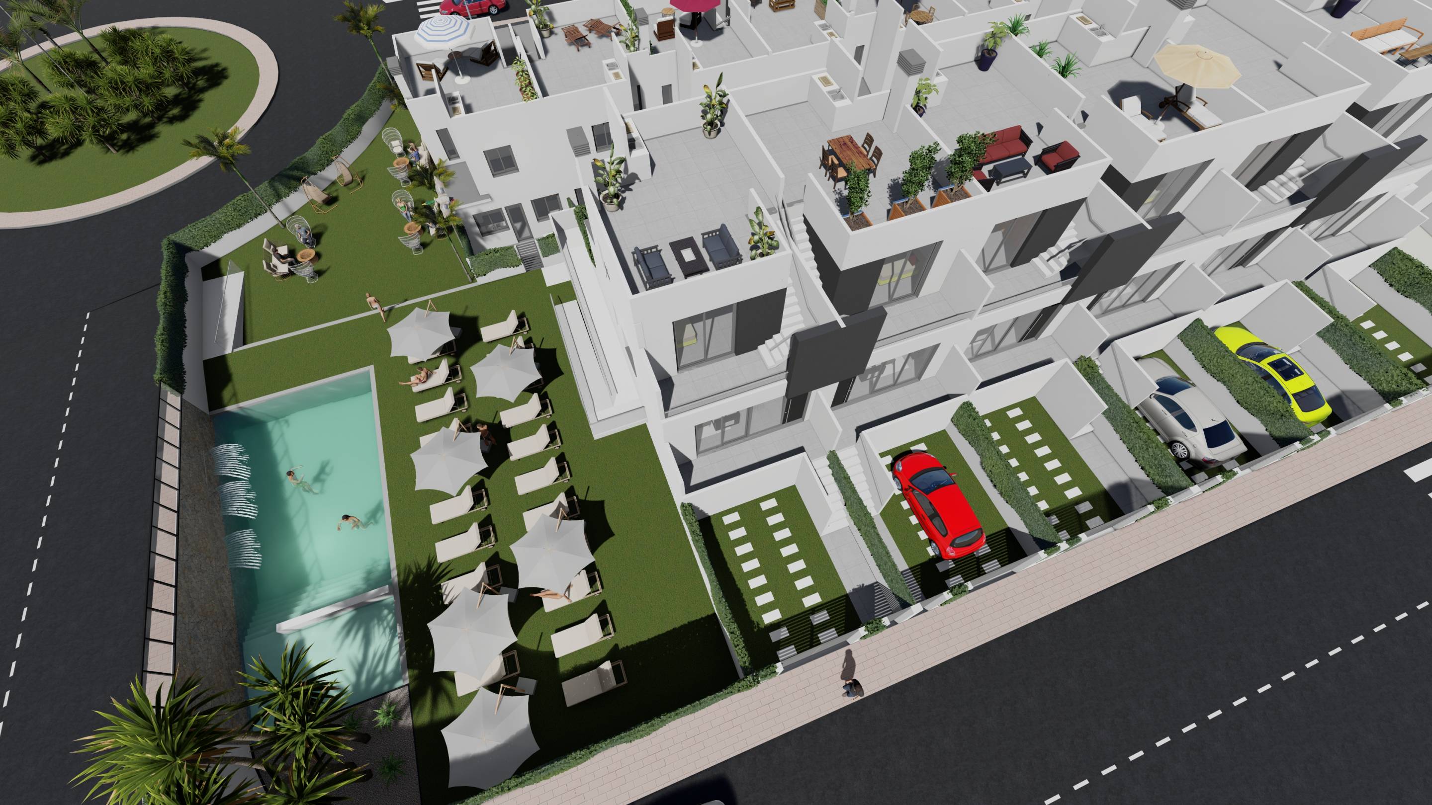 Open-plan living area in 2-bedroom new-build bungalow, Cox