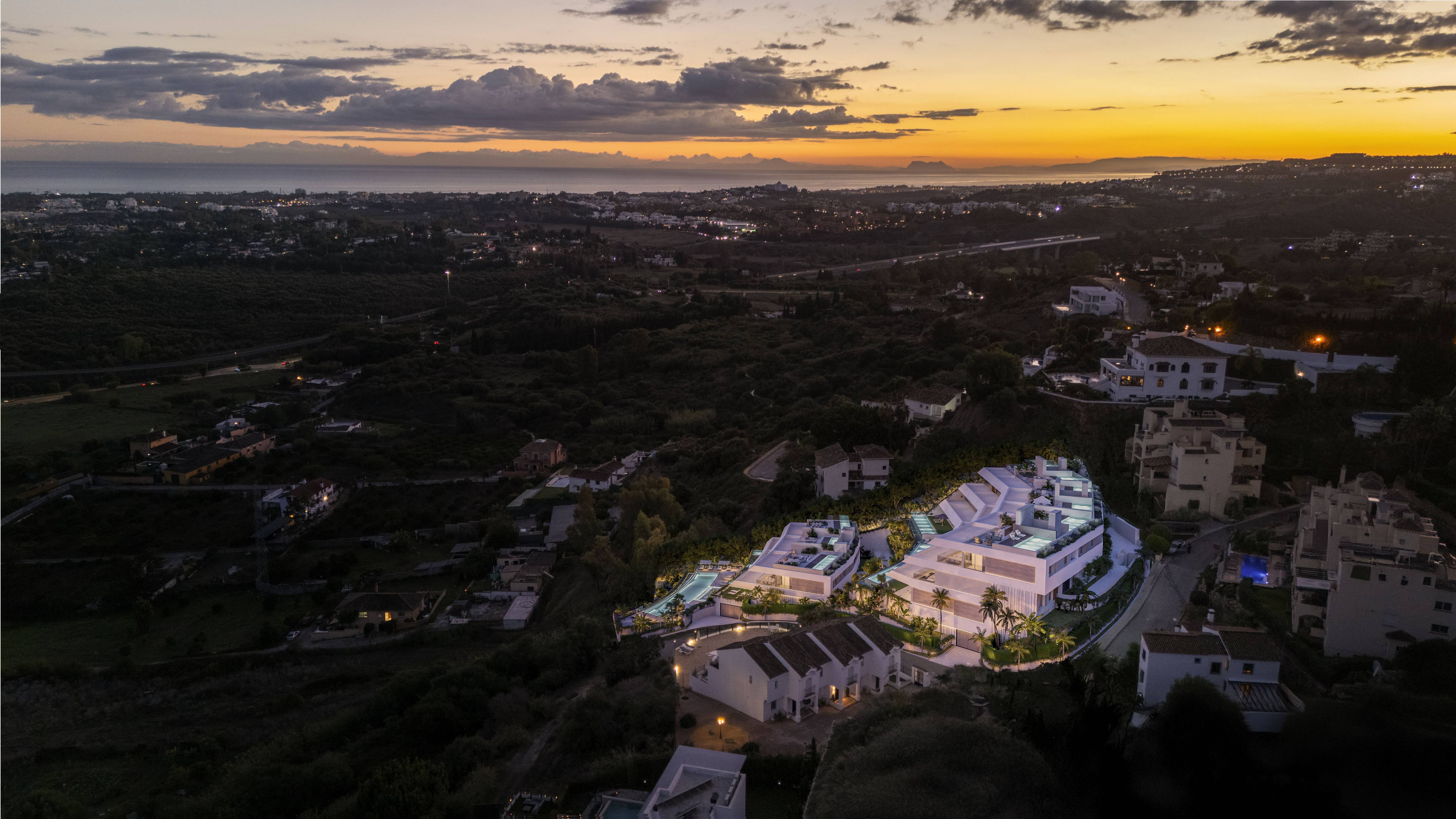 Surrounding hillside area viewed from first-floor level, Los Almendros, Benahavis
