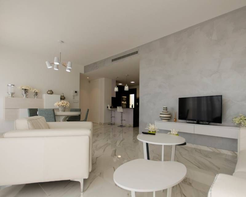 Exterior finish detail on new-build villa in Campoamor, Orihuela Costa
