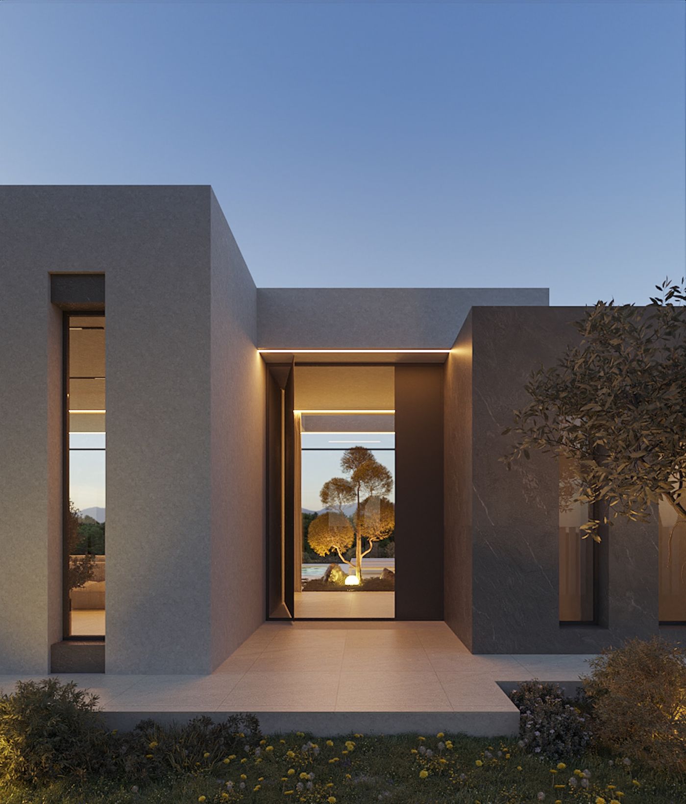 Open-plan living area in 3-bedroom new-build villa, Calpe Town, Calpe
