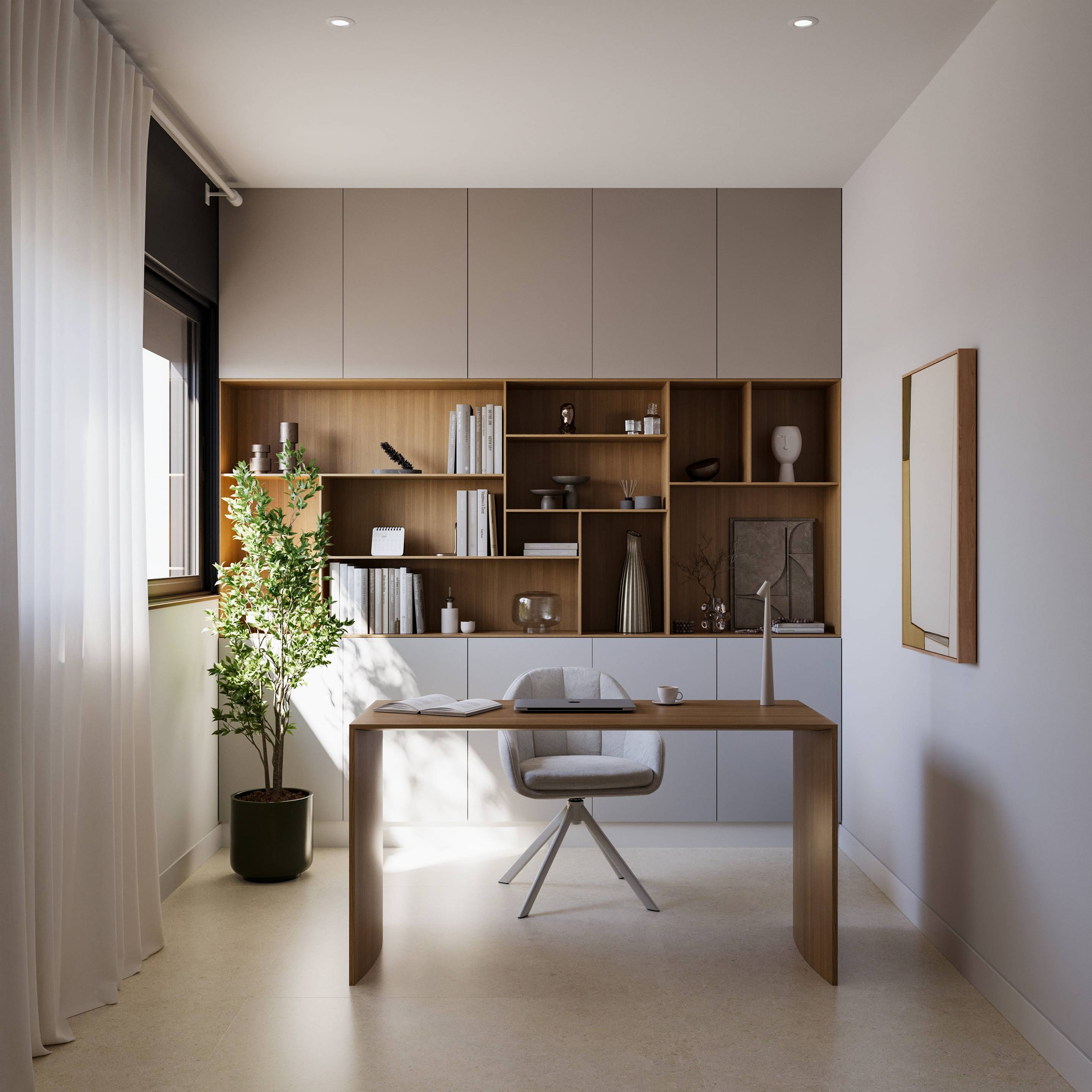 Dining area adjoining kitchen in new-build townhouse, Cerros del Águila, Mijas
