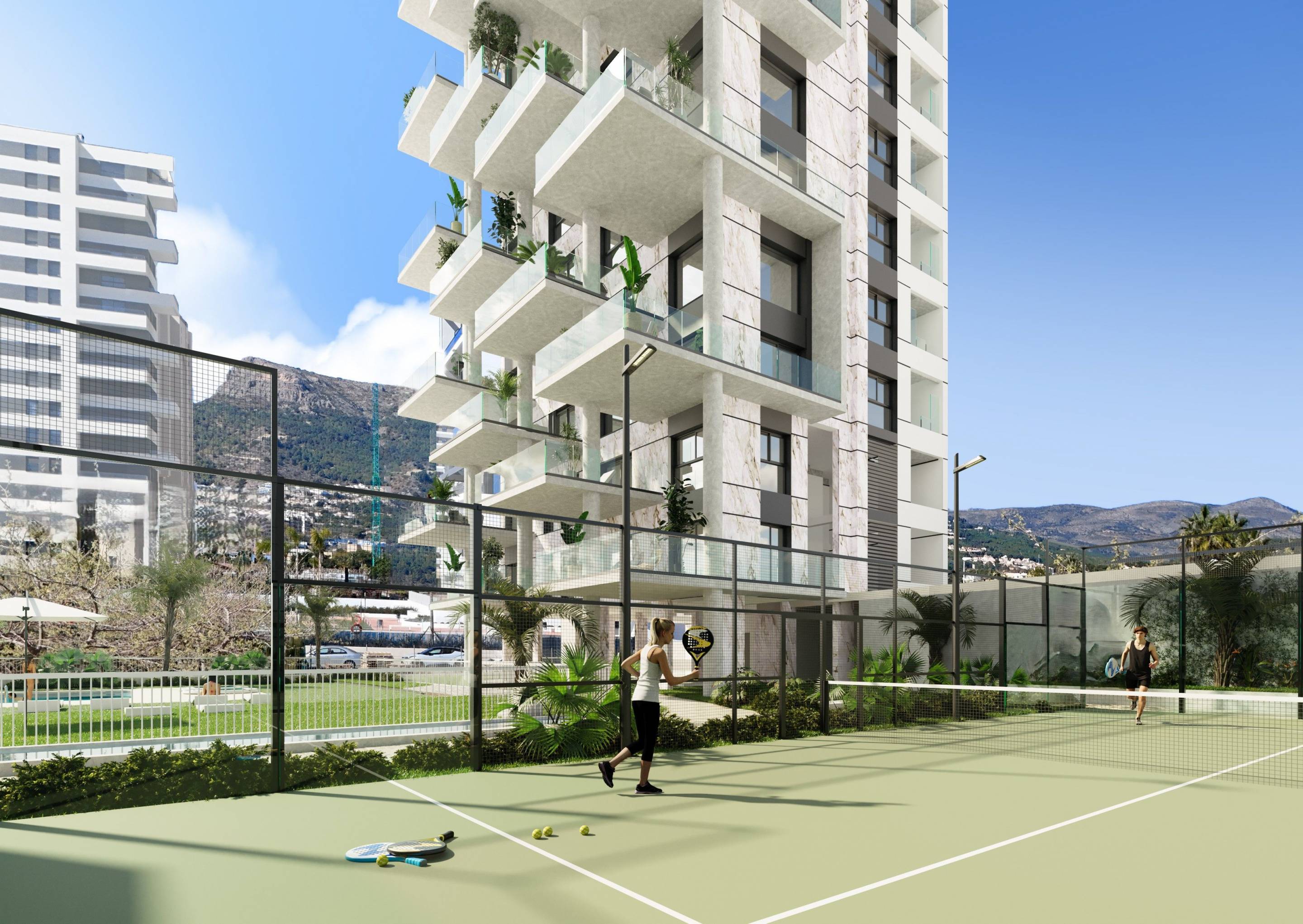 Communal pool in residential development, Playa Arenal-Bol, Calpe