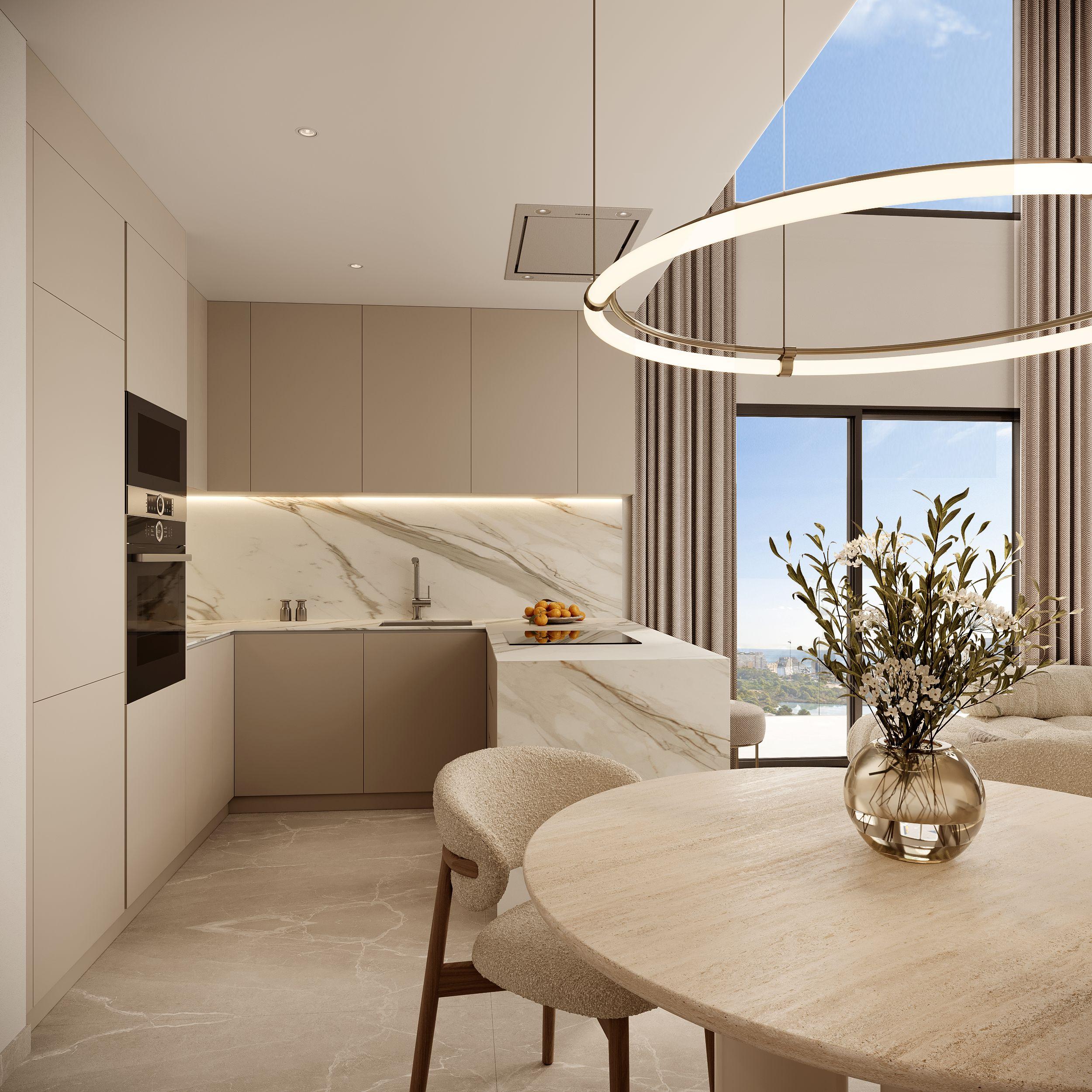 Built-in wardrobes in bedroom, 17th-floor penthouse, Playa Arenal-Bol, Calpe