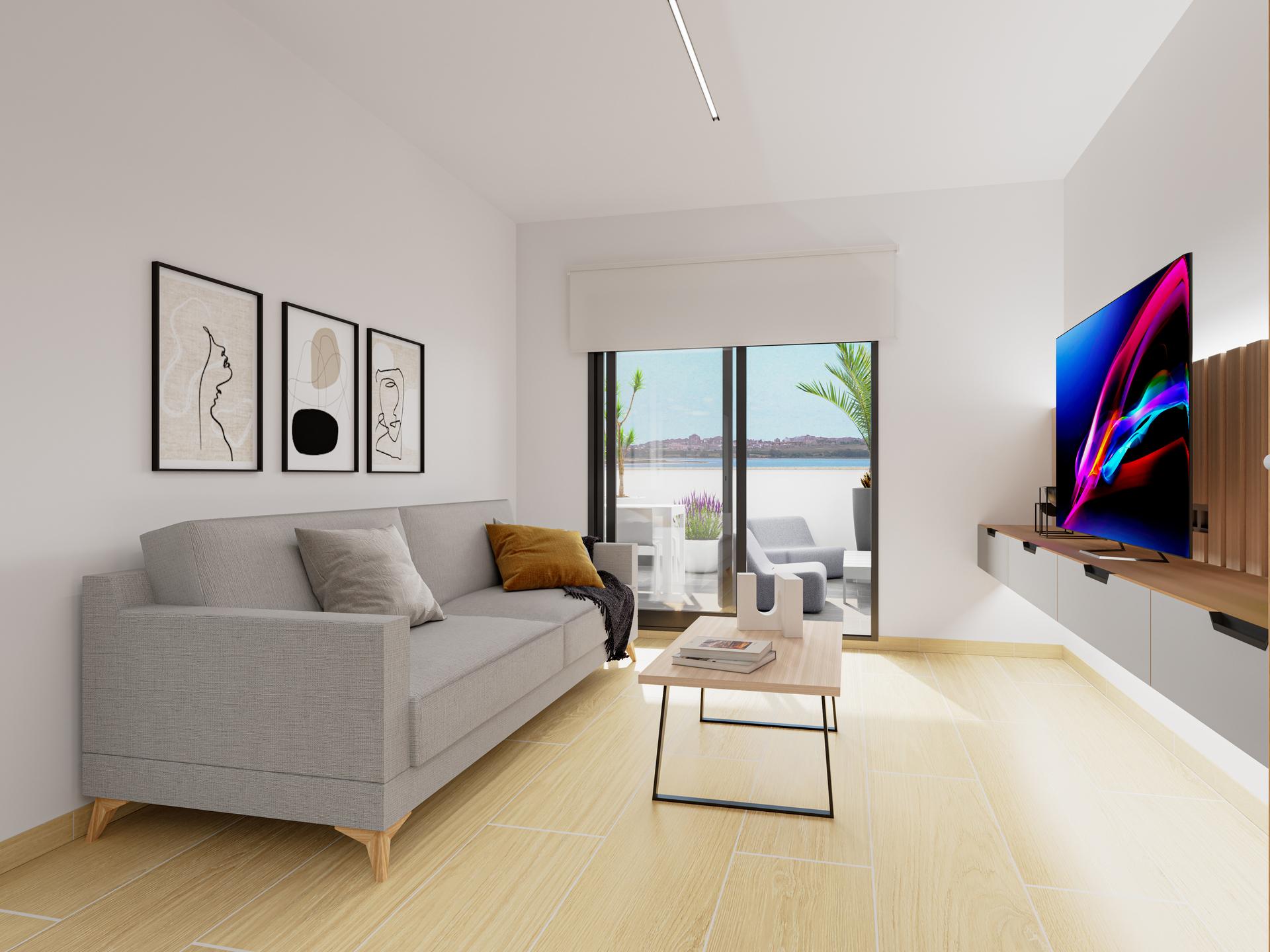Entrance lobby and lift of new-build apartment building, El Raso