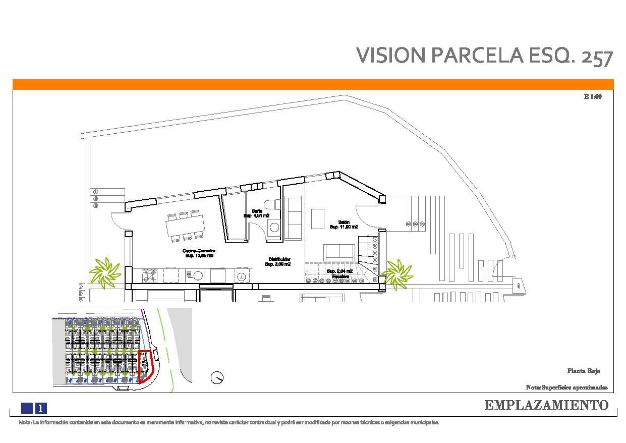 Floor plan of 1-bedroom townhouse, Monte y Mar Bajo, Gran Alacant