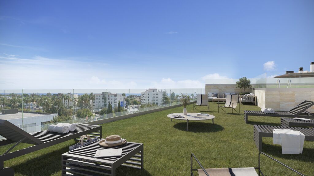 Open-plan living and dining area in 3-bedroom new-build apartment, San Pedro Pueblo, San Pedro De Alcantara