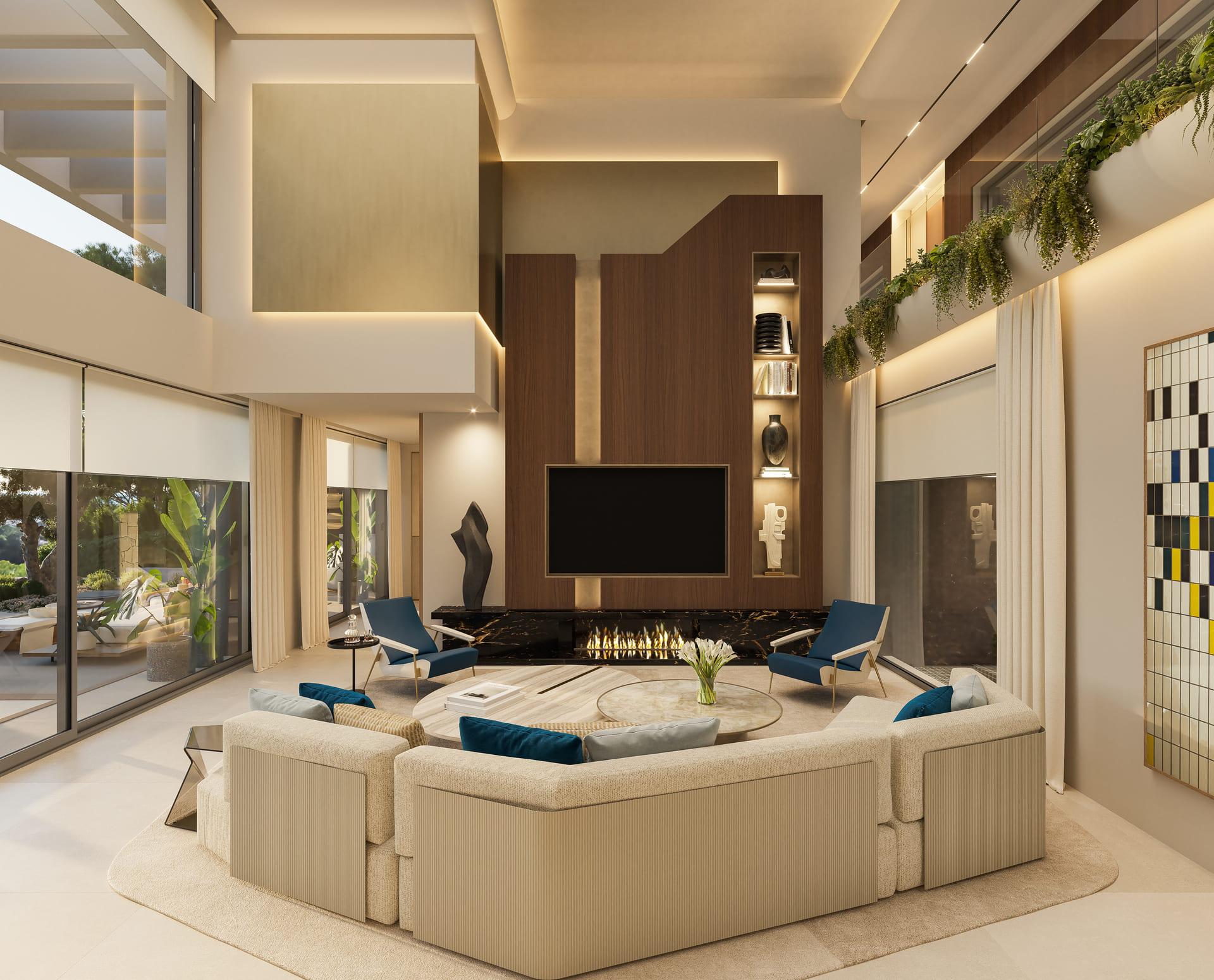 Side garden and landscaping at new-build villa, Nueva Andalucía, Marbella