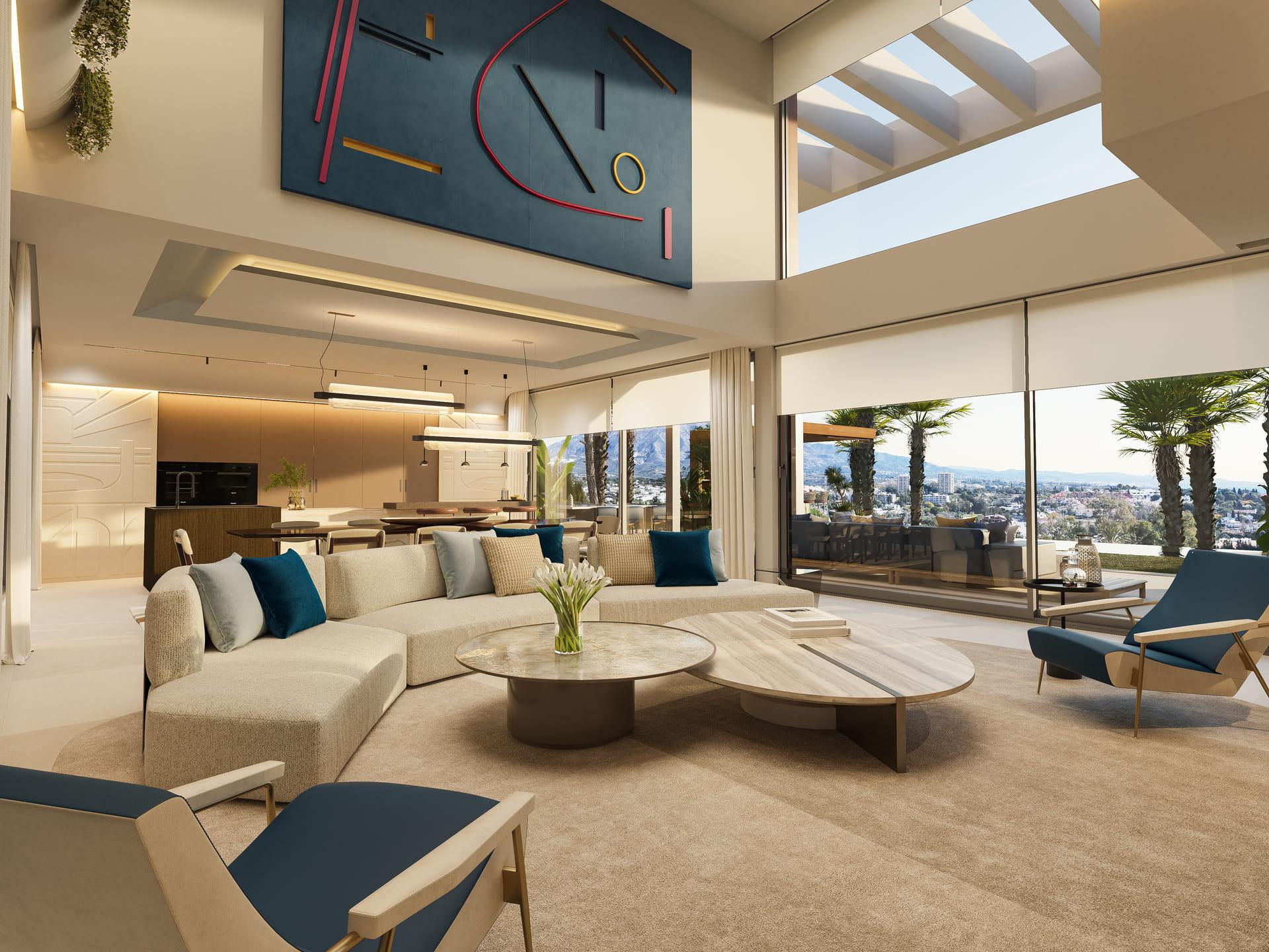 Rear garden of new-build villa in Nueva Andalucía, Marbella