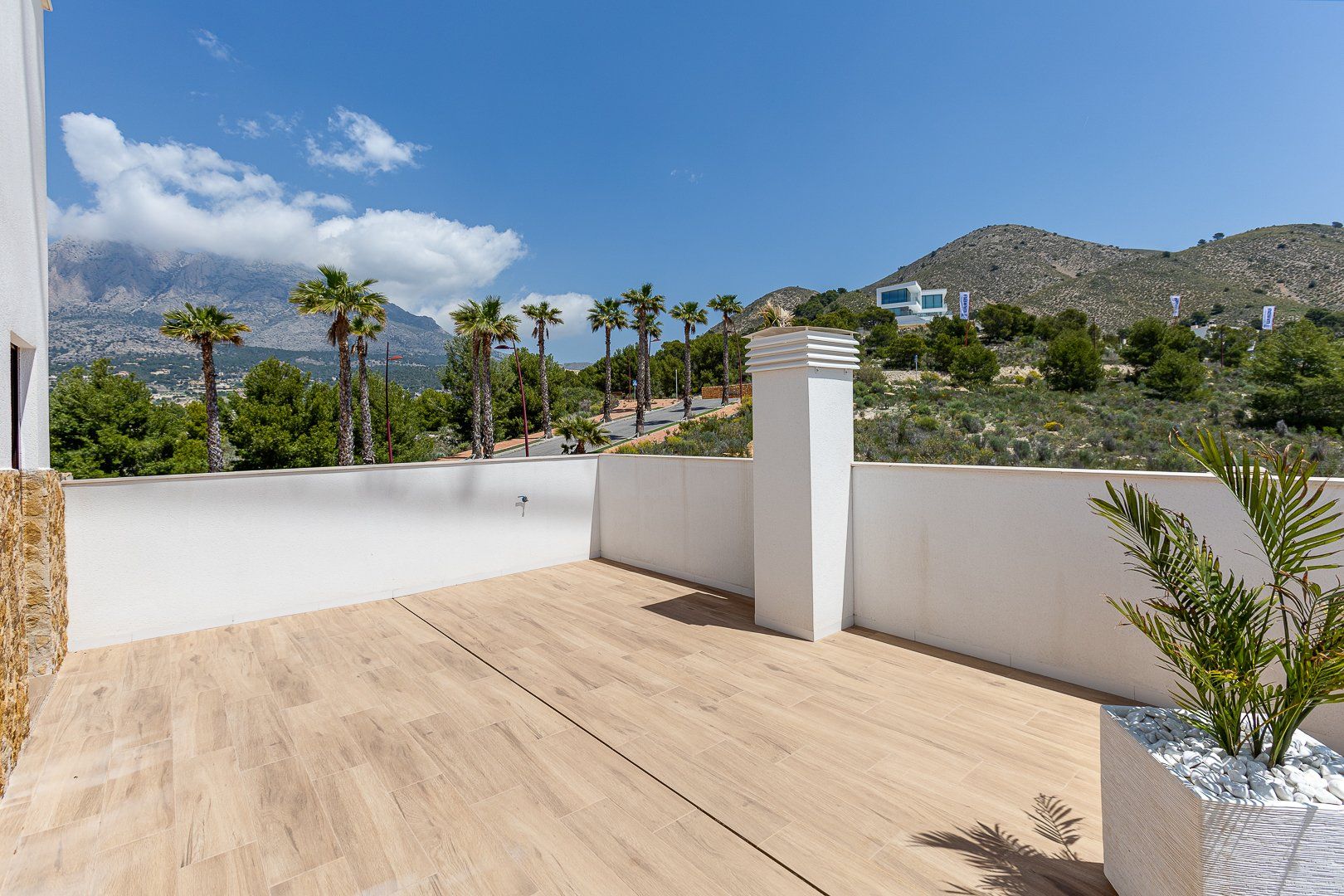 Front elevation of new-build villa, Golf Bahía, Finestrat