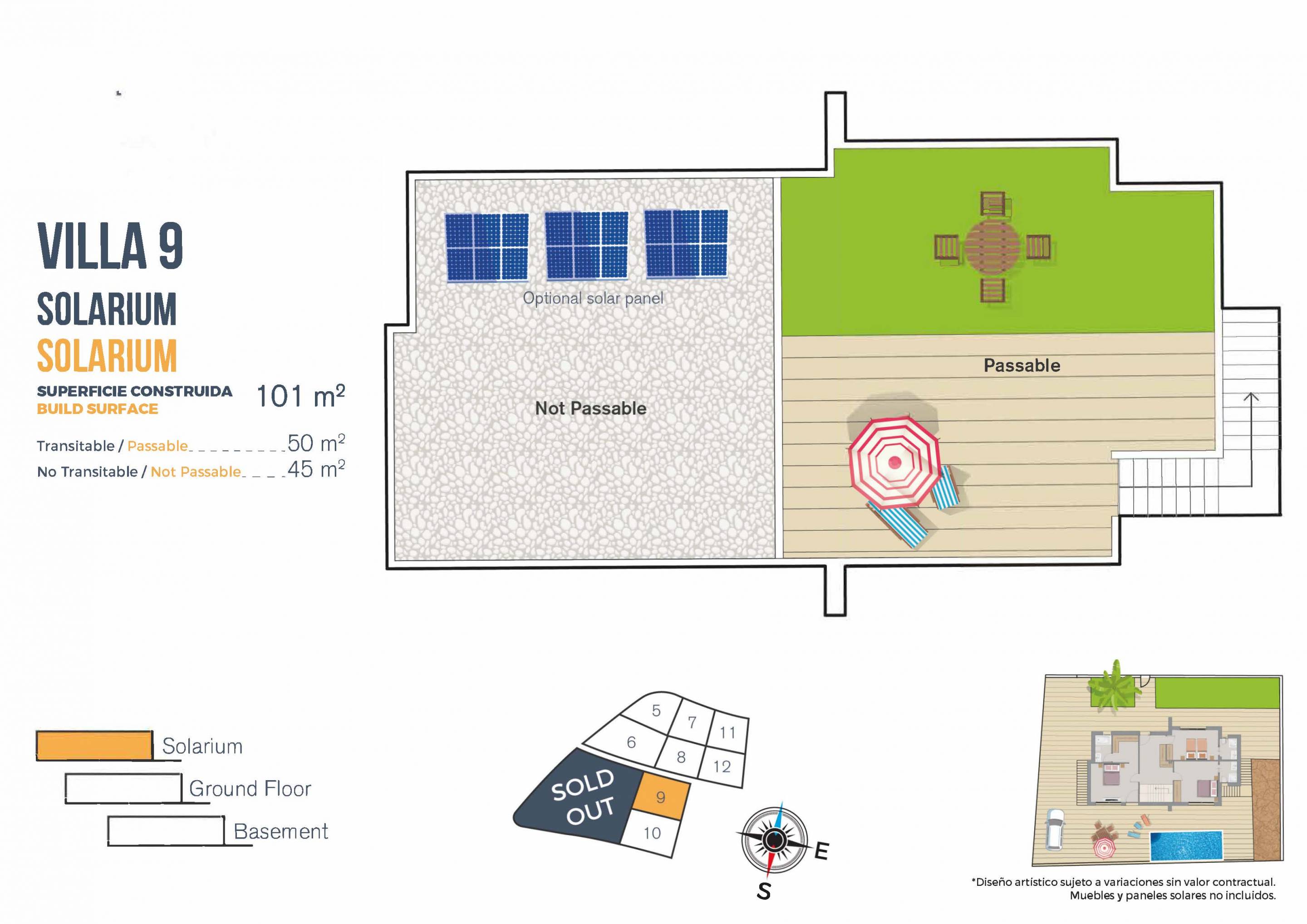Detailed floor plan with room dimensions for villa in Golf Bahía, Finestrat