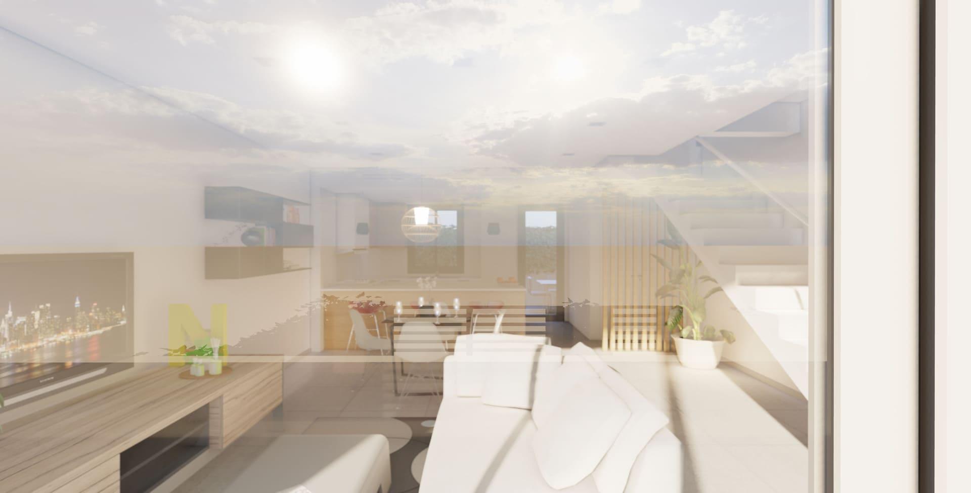 Bedroom with built-in wardrobes in 2-bedroom townhouse, Cox