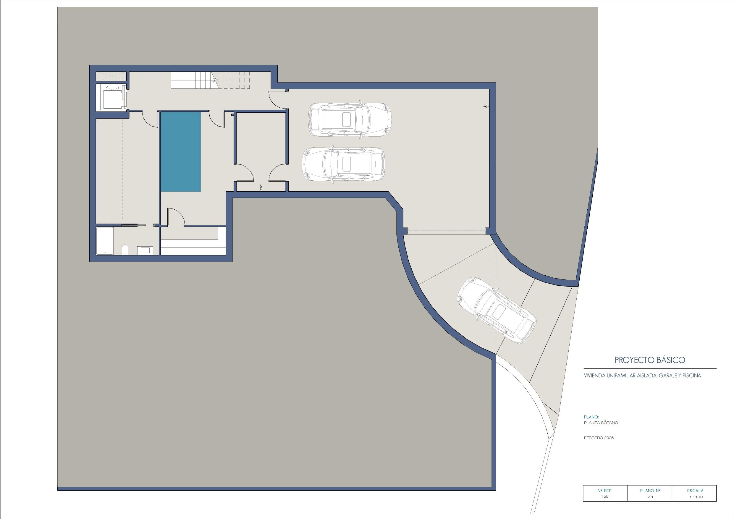 Ground-floor plan, 5-bedroom new-build villa in Pinomar, Jávea