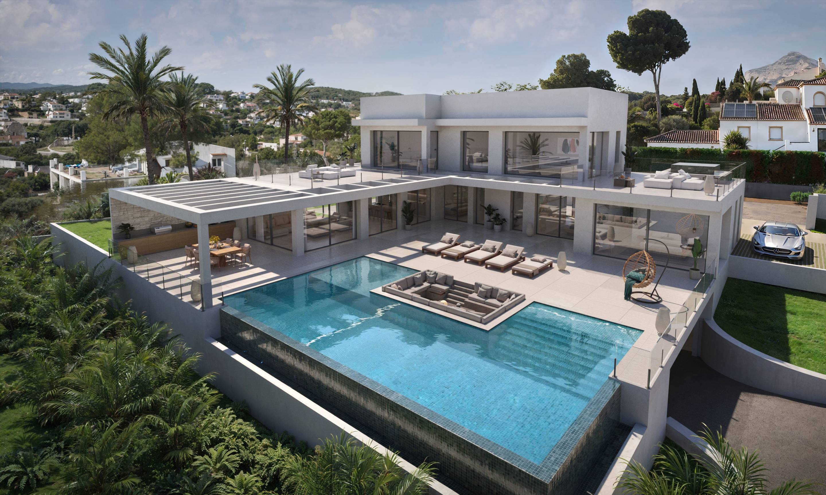Second bedroom with built-in wardrobes, new-build villa in Pinomar, Jávea