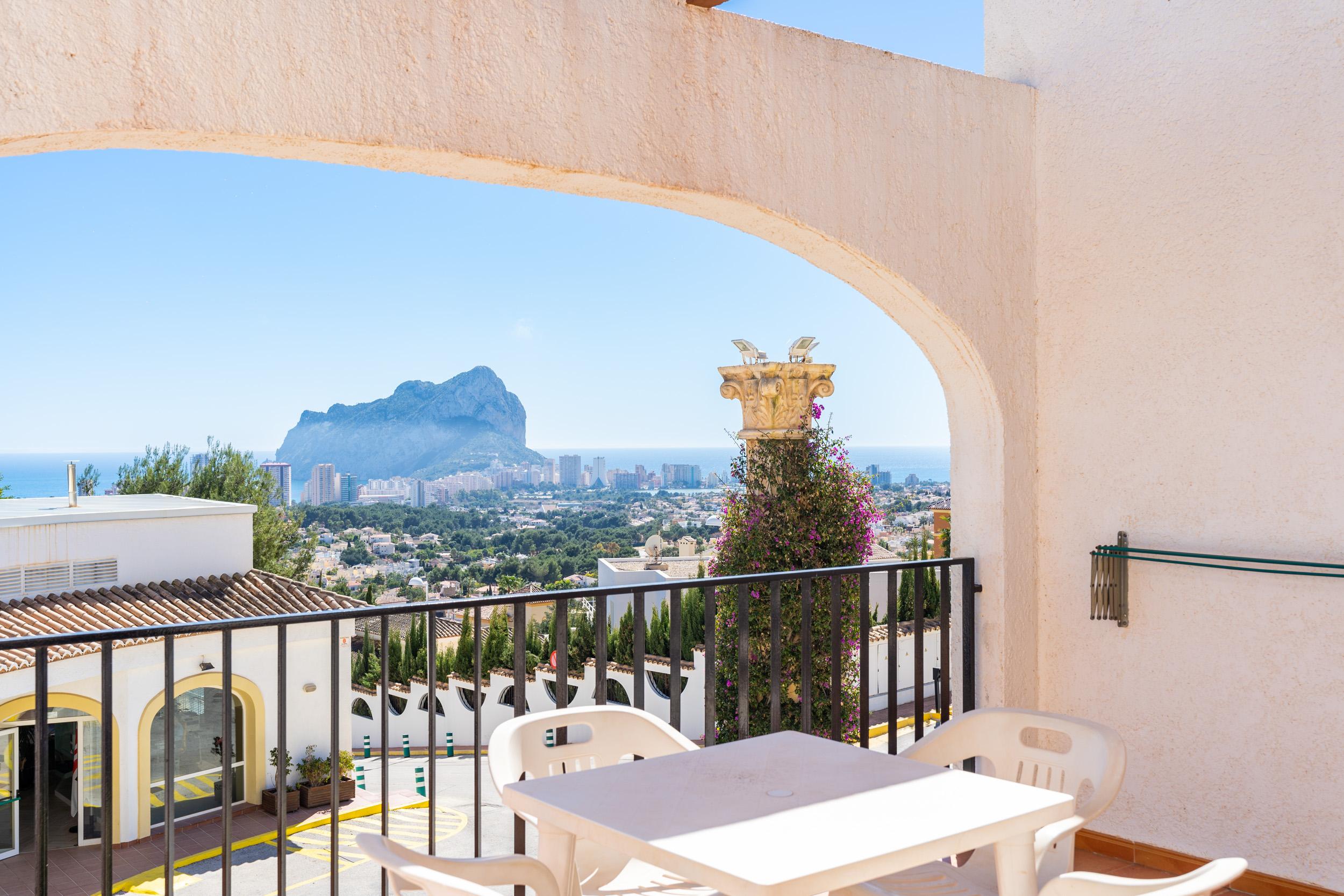 Communal pool from poolside level, Gran Sol, Calpe