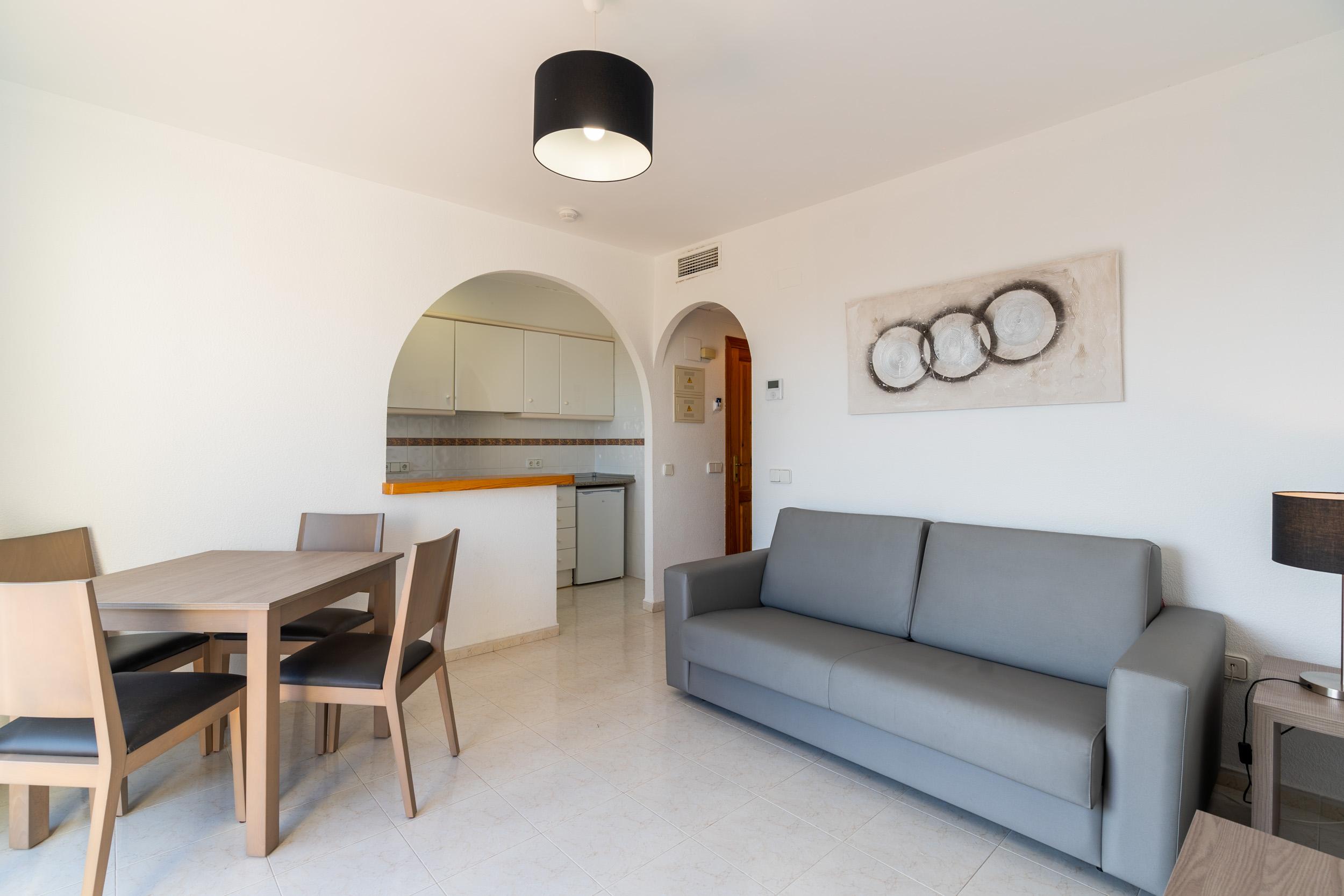 Window view from living area of new-build apartment, Gran Sol, Calpe