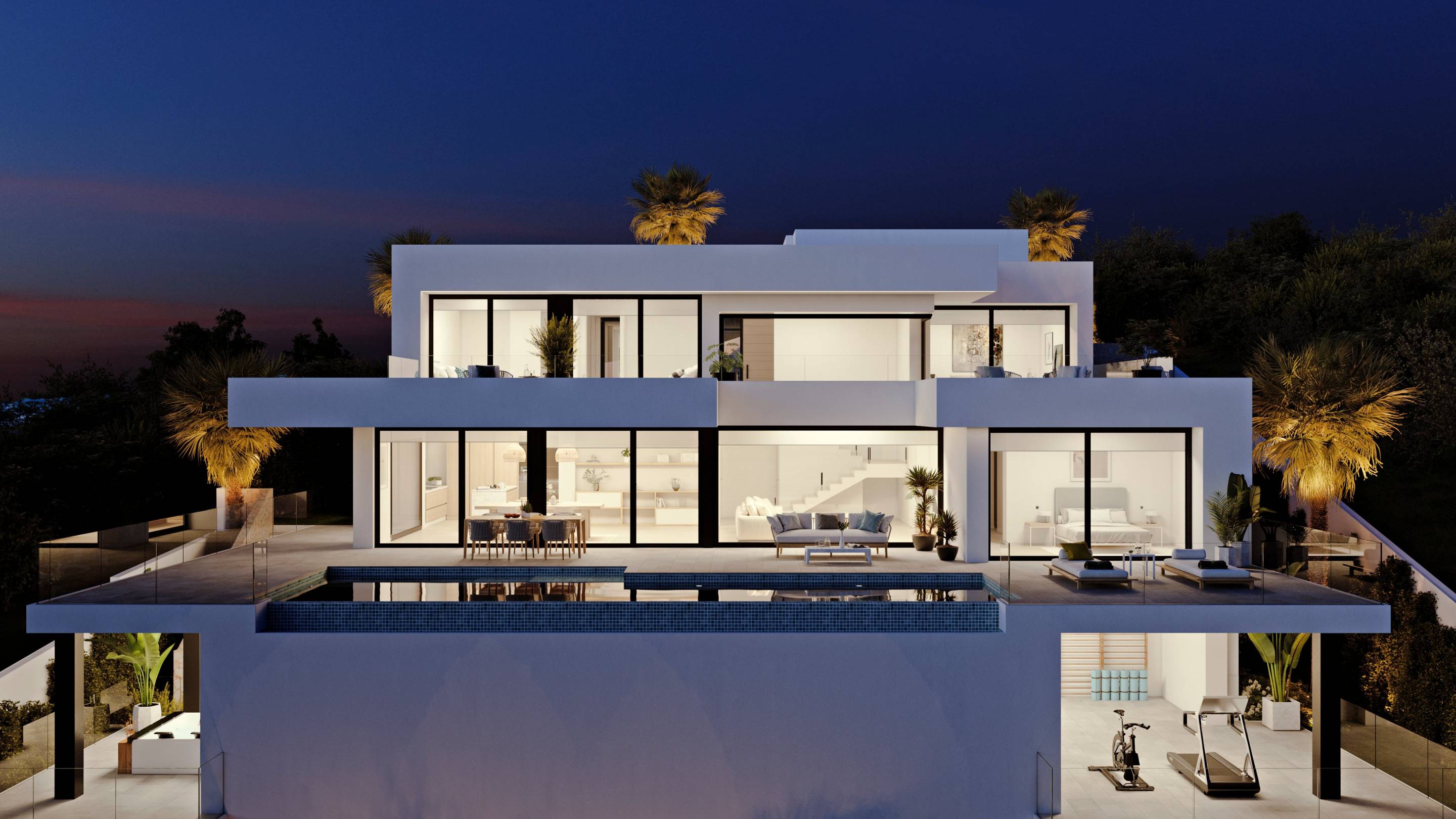 Terrace area showing outdoor space on 1,087 m2 plot, Benitachell